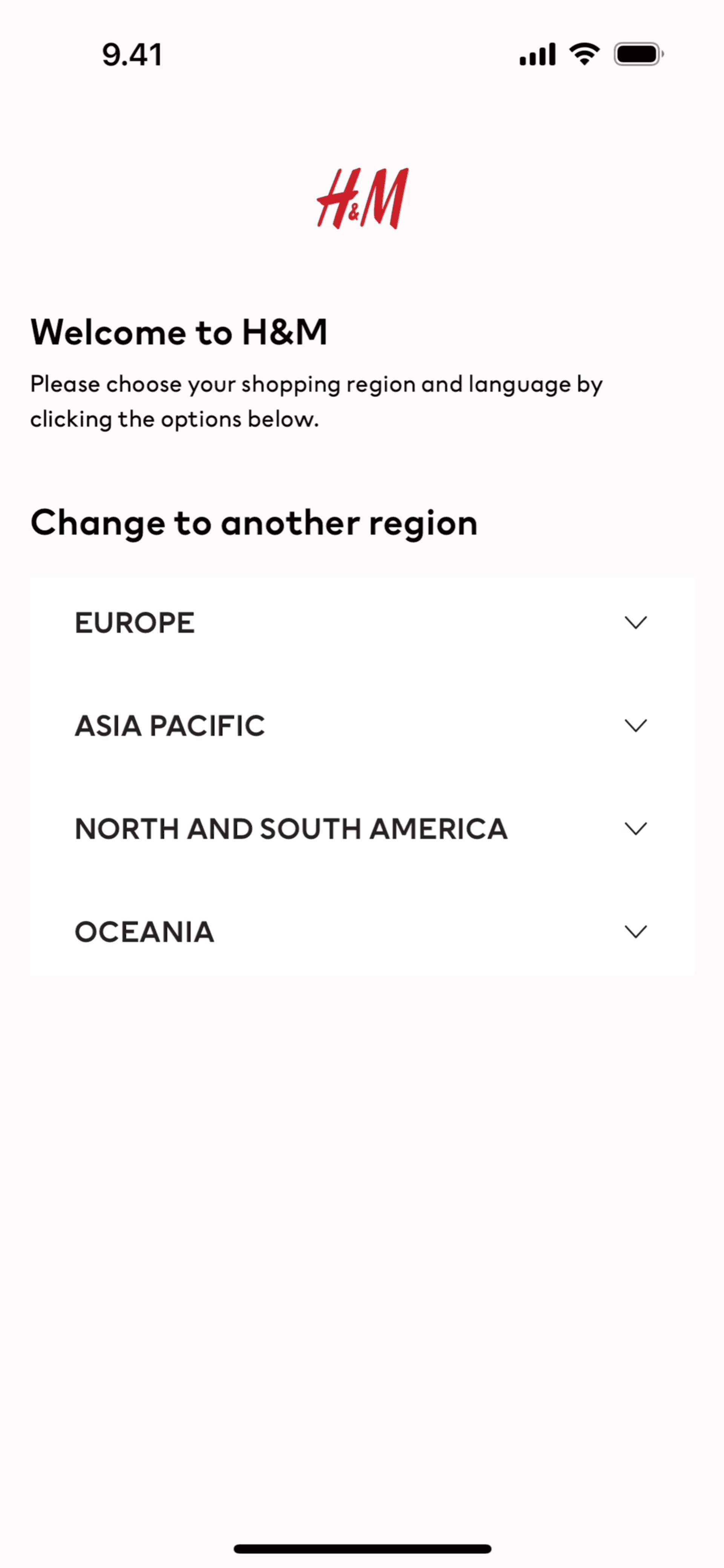 H&M iOS Shopping interface screenshot 2