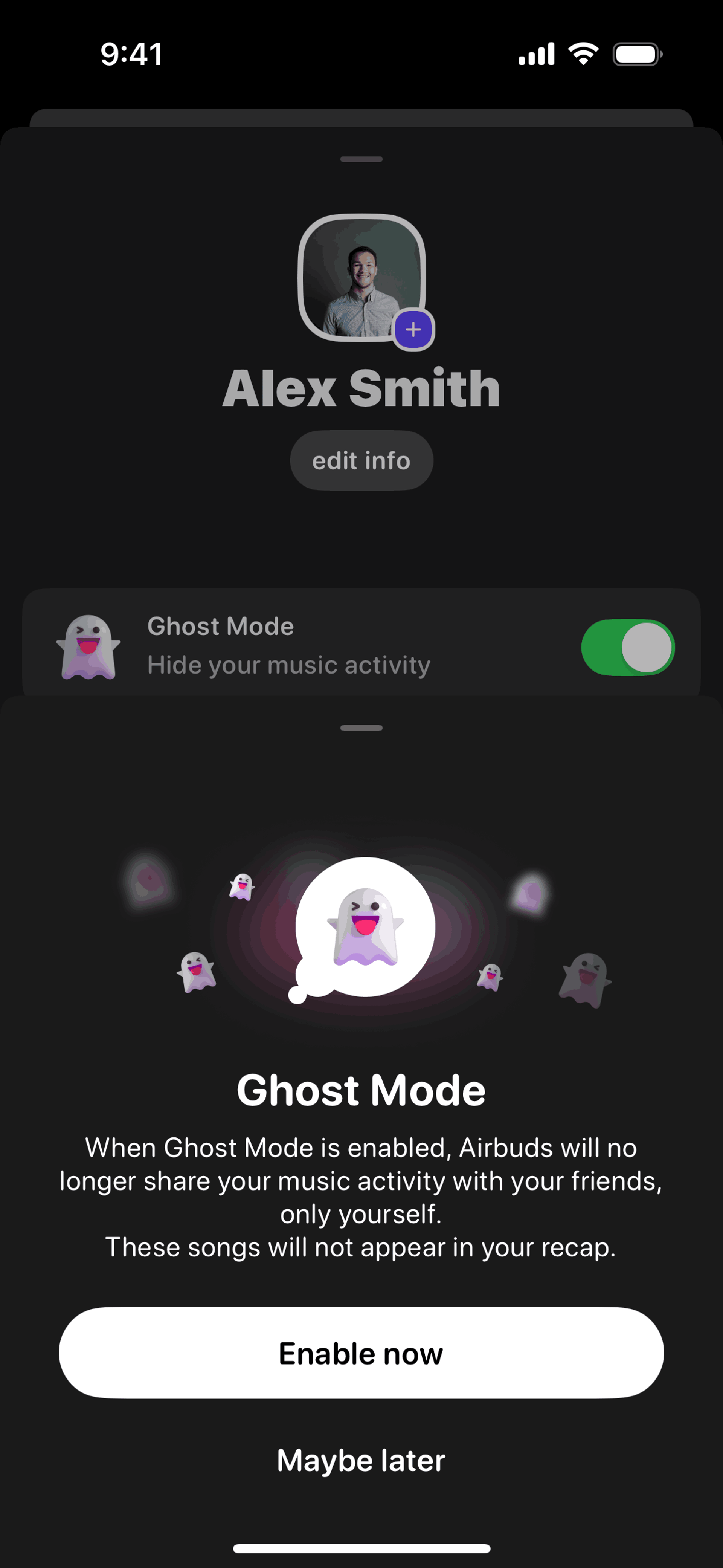 Airbuds Widget iOS Social Networking interface screenshot 9