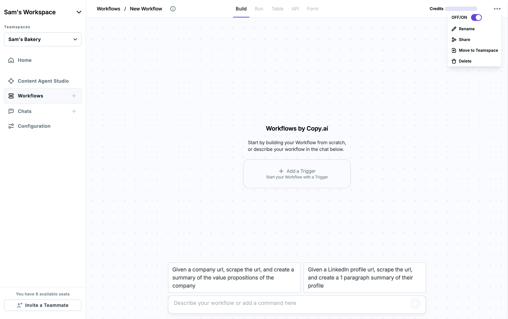 Copy.ai Web AI interface screenshot 6