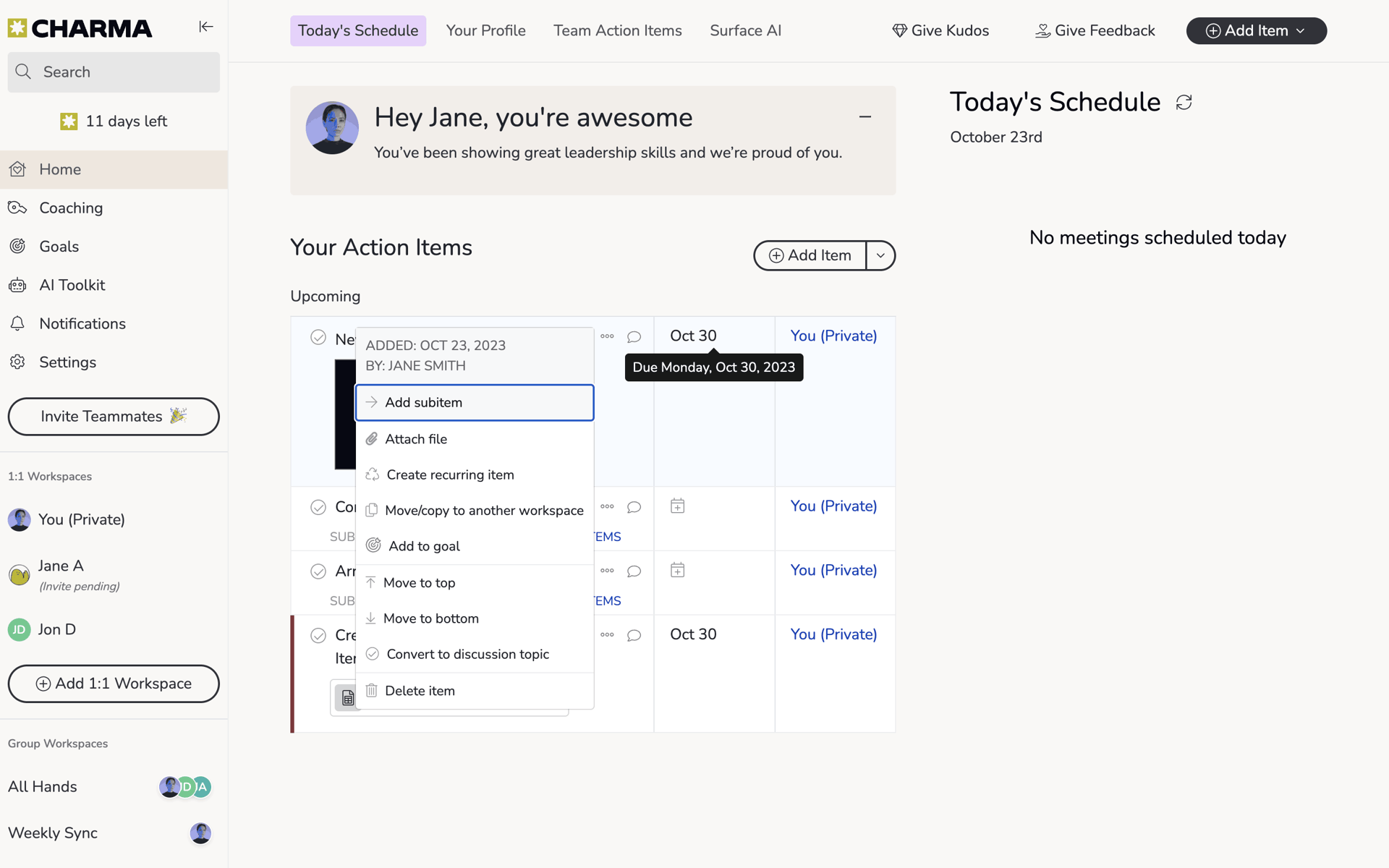 Charma Web Business interface screenshot 23