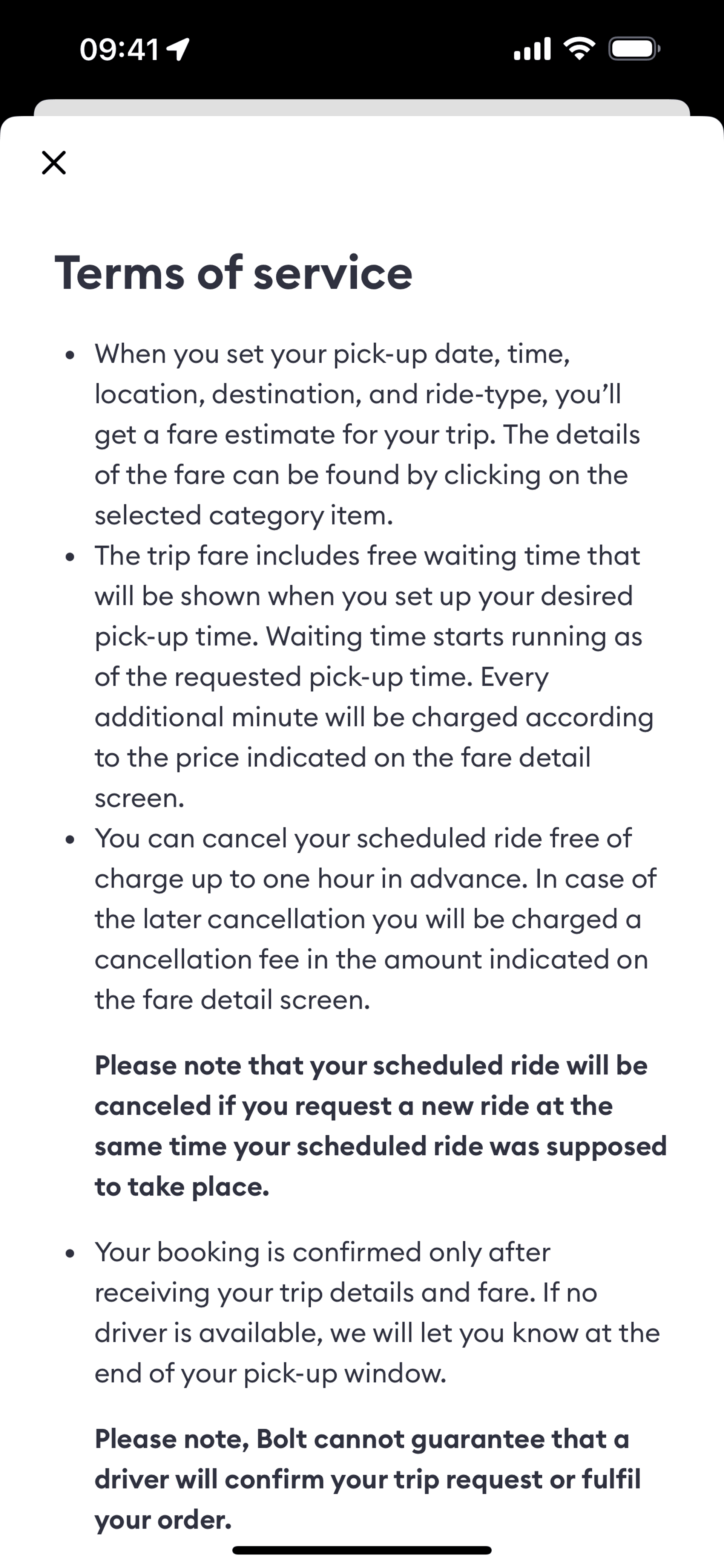 Bolt iOS Travel & Transportation interface screenshot 24