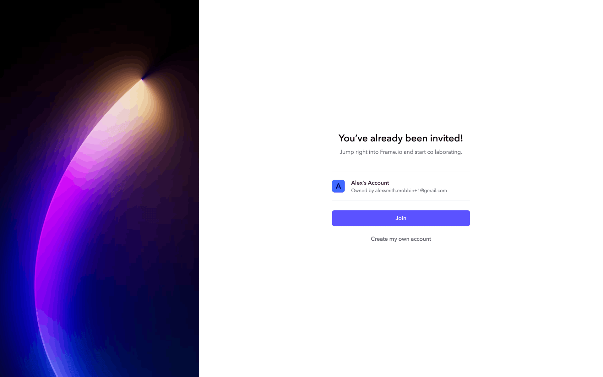 Frame.io Web Photo & Video interface screenshot 1