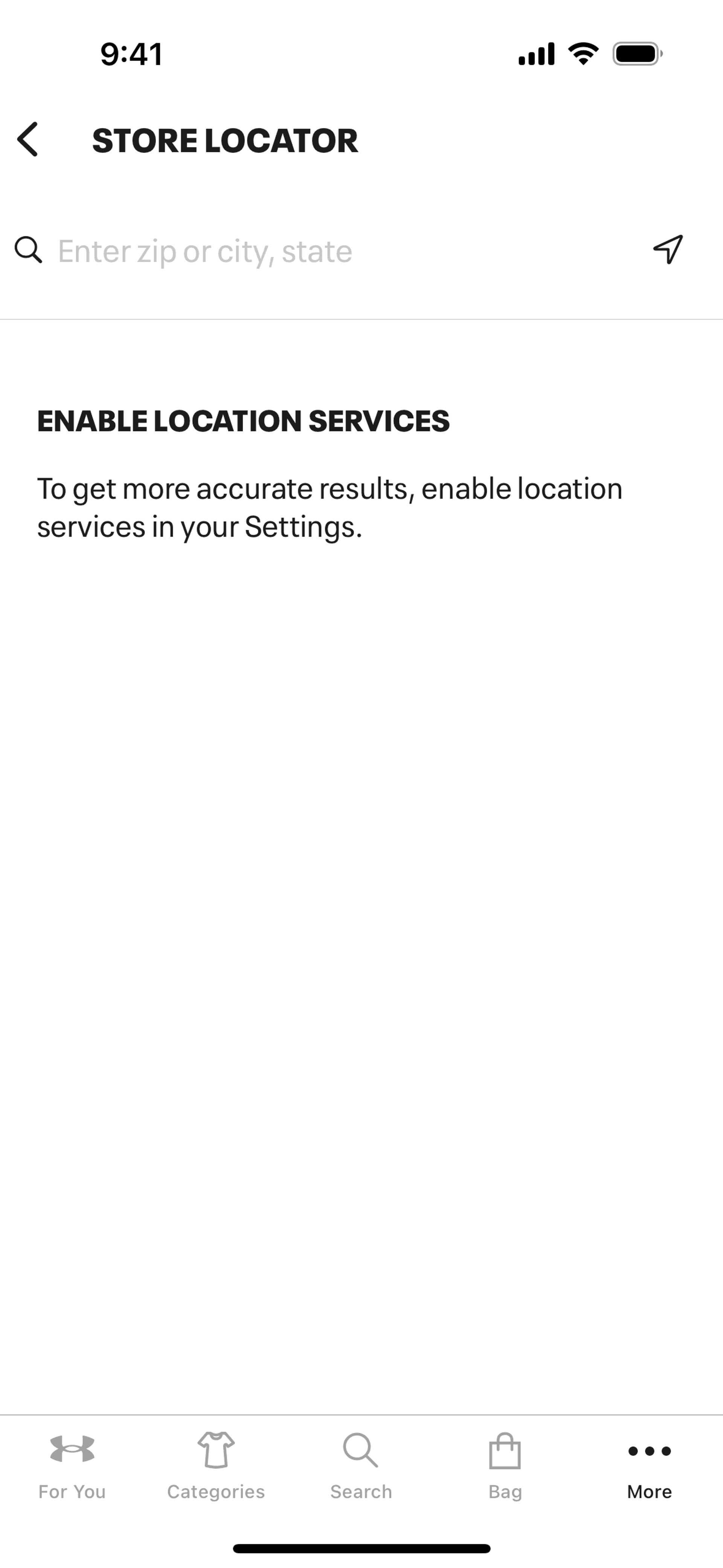 Under Armour iOS Shopping interface screenshot 8