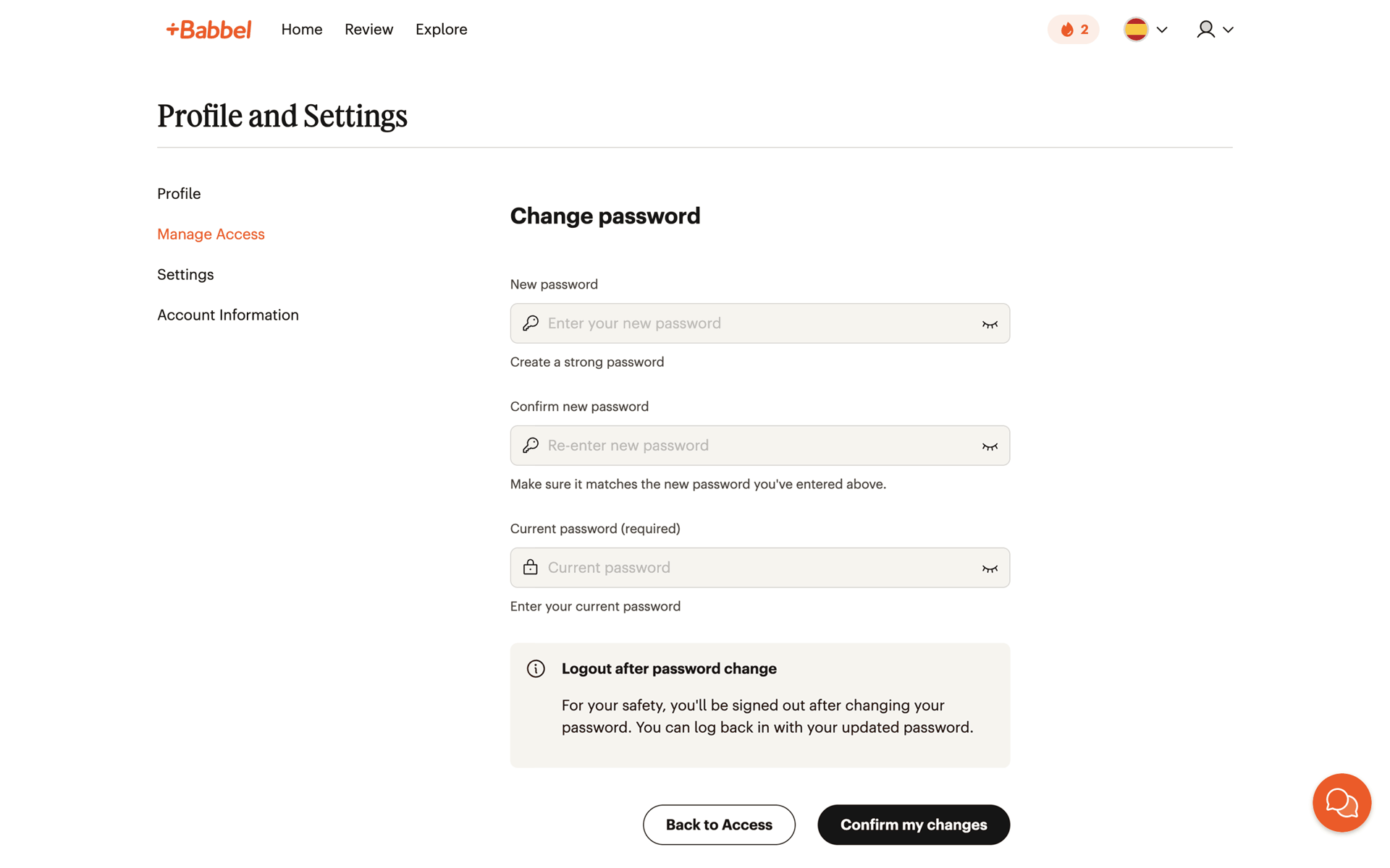 Babbel Web Education interface screenshot 12