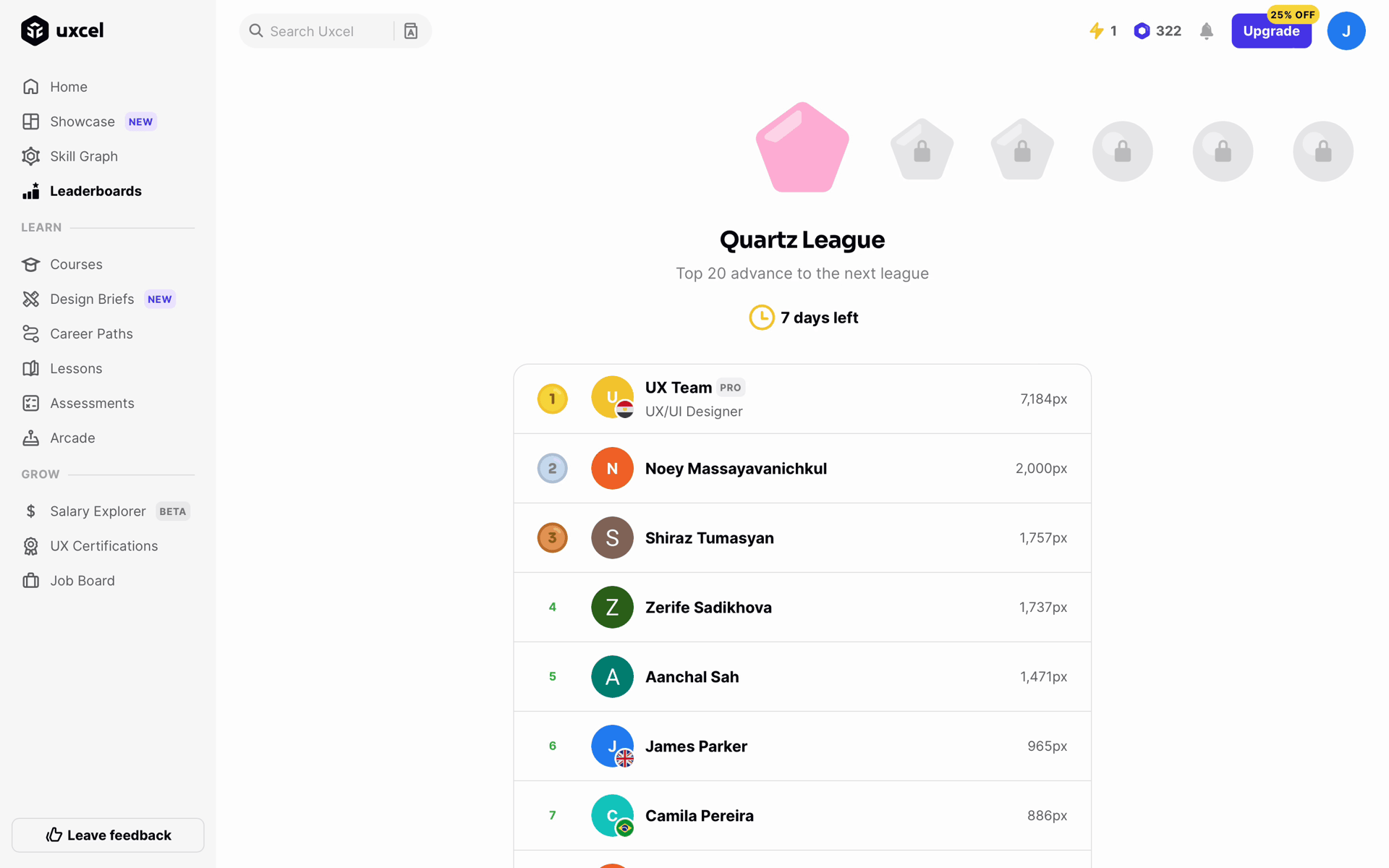 Uxcel Web Education interface screenshot 15