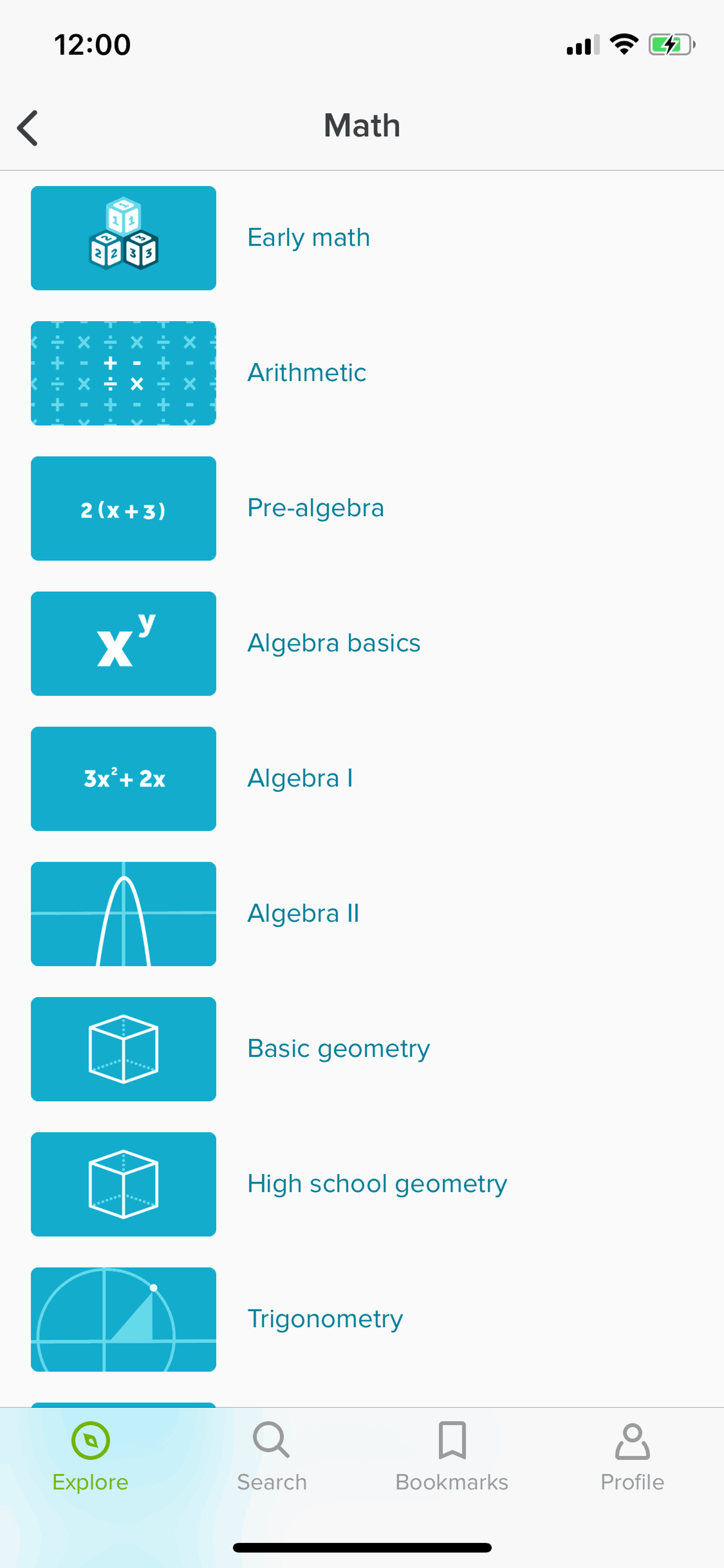 Khan Academy iOS Education interface screenshot 8