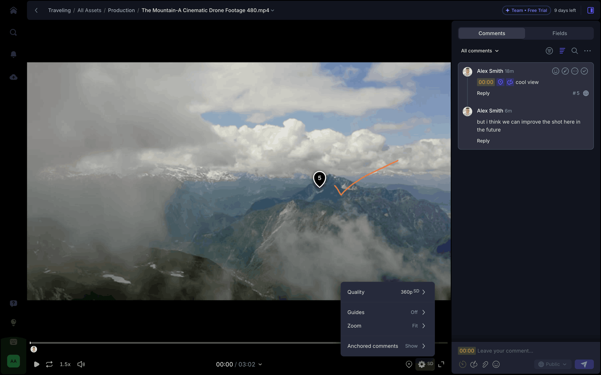 Frame.io Web Photo & Video interface screenshot 6