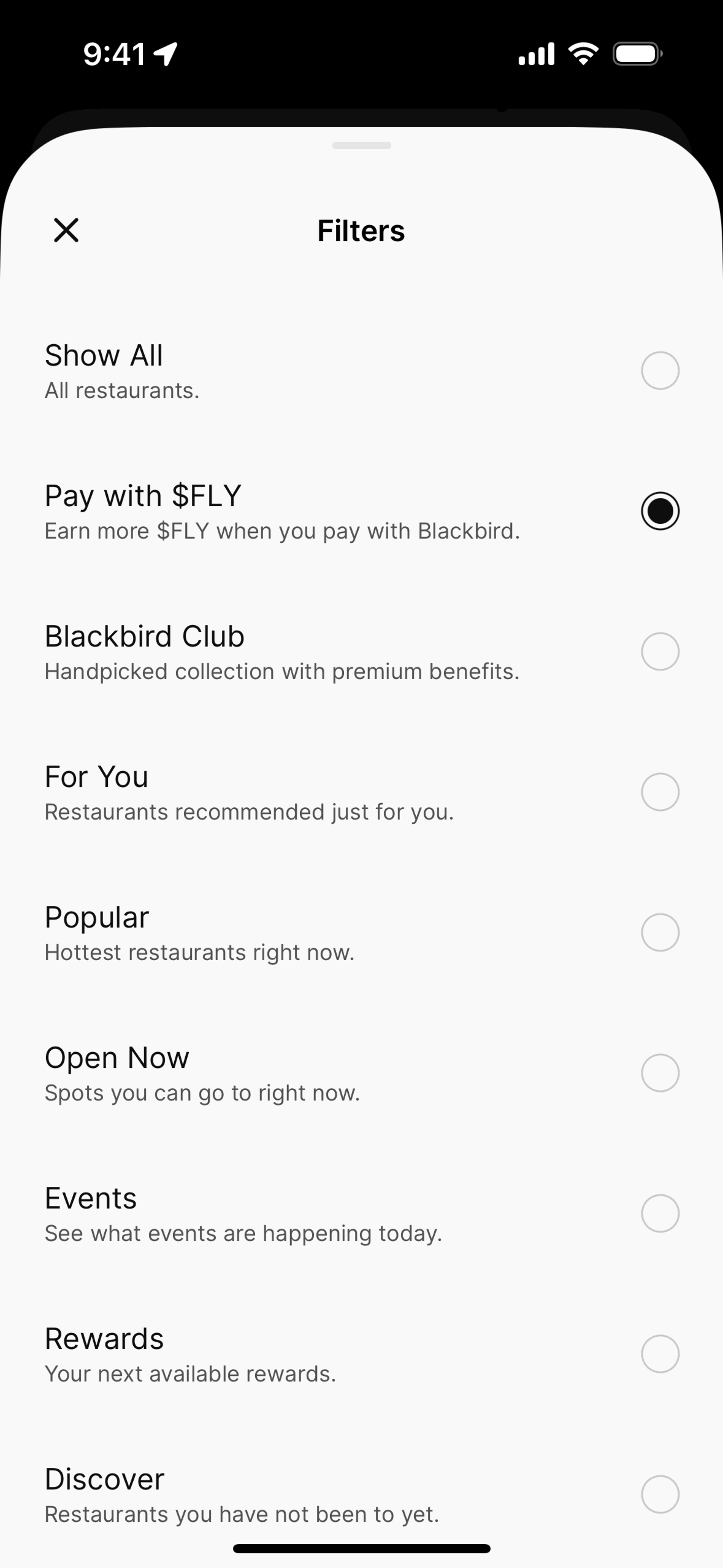 Blackbird iOS Food & Drink interface screenshot 12