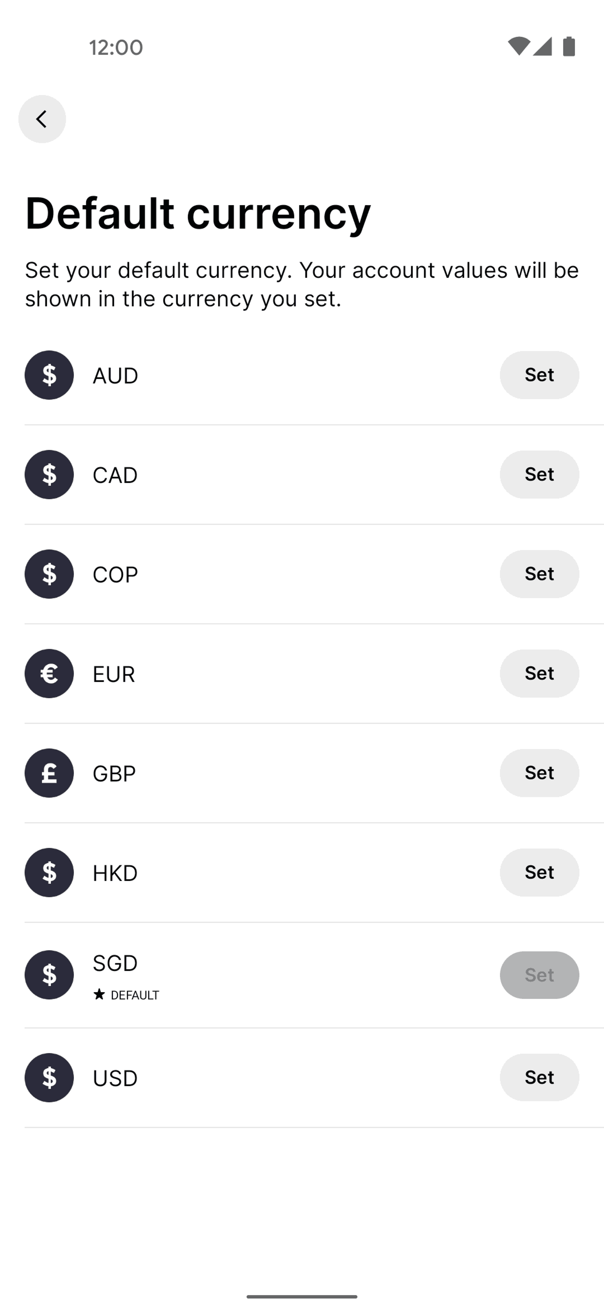 Gemini Android Finance interface screenshot 5