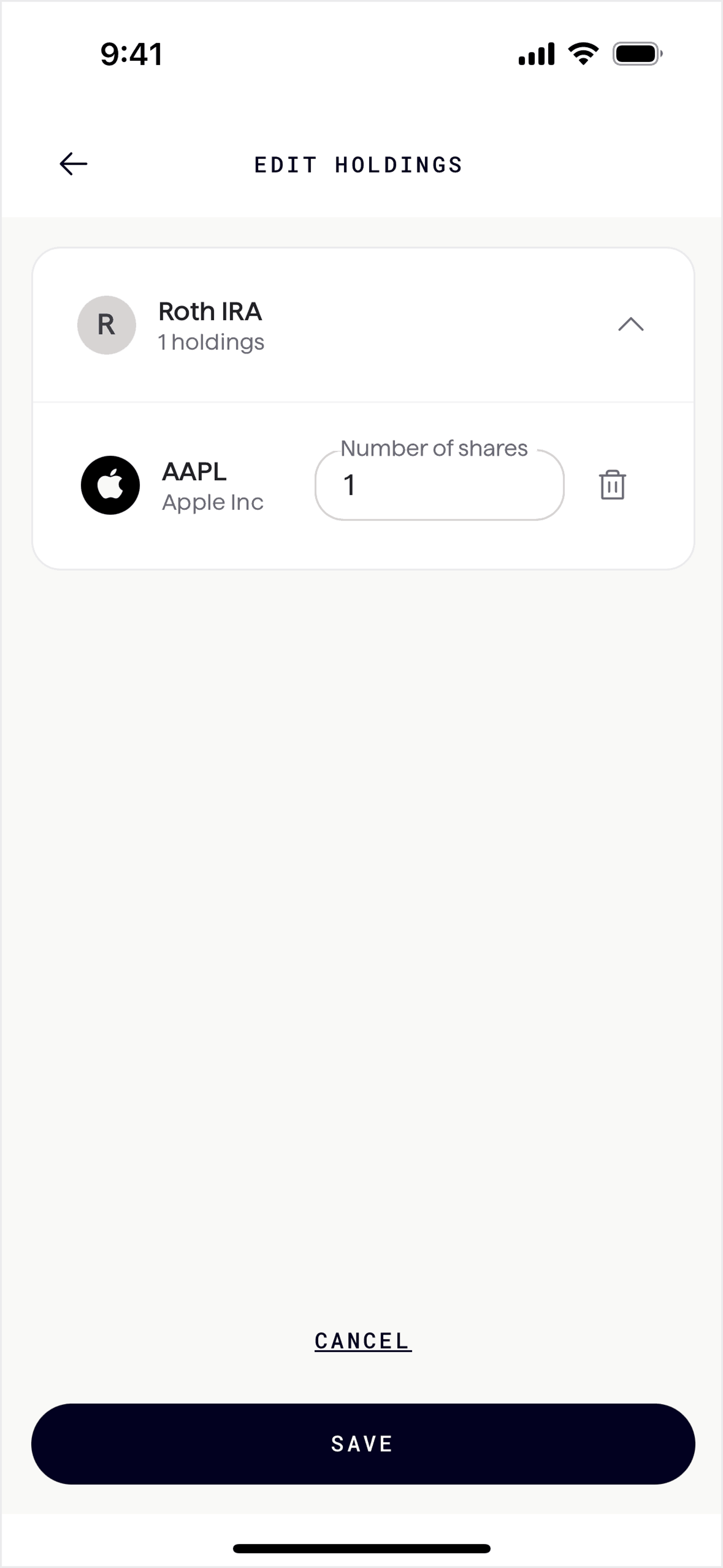 Origin iOS Finance interface screenshot 9