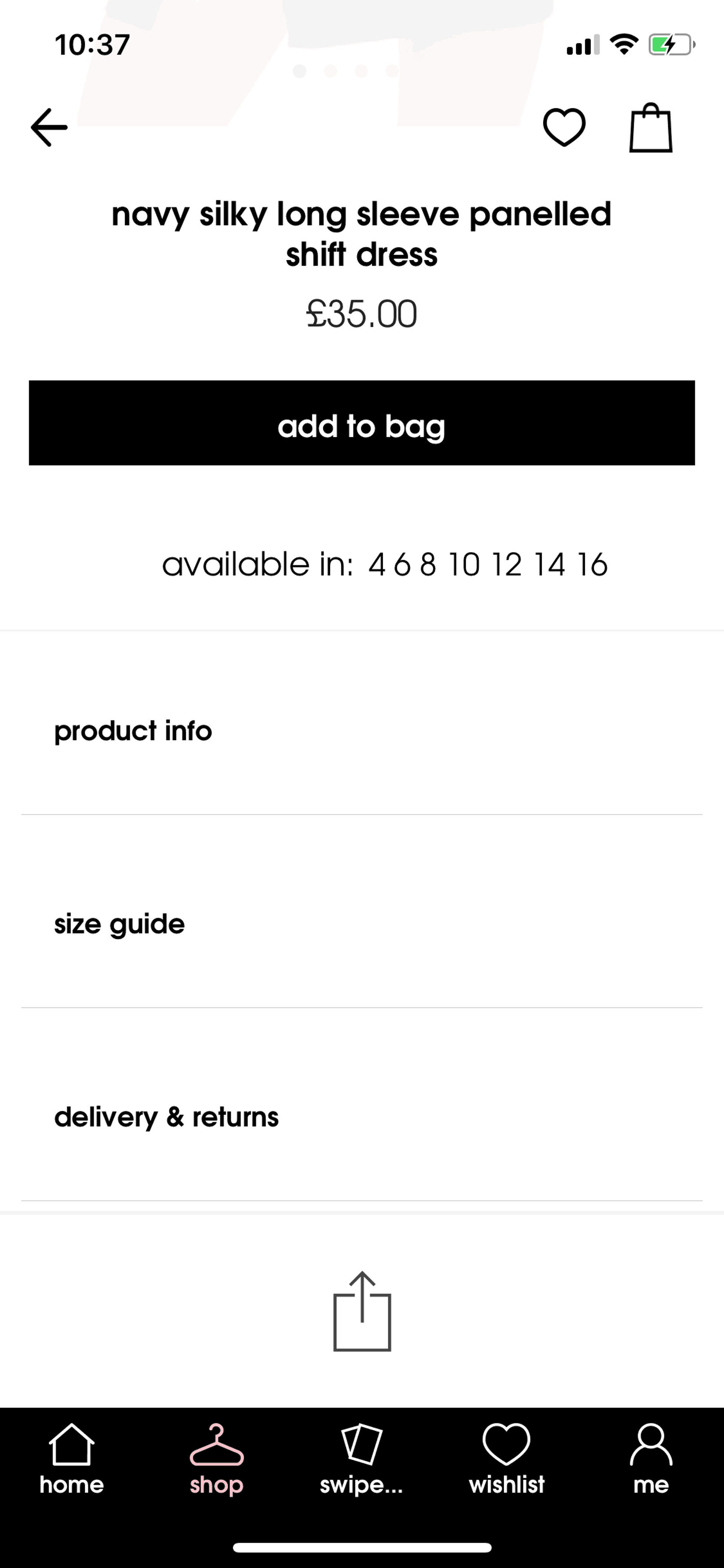 Missguided iOS Shopping interface screenshot 16
