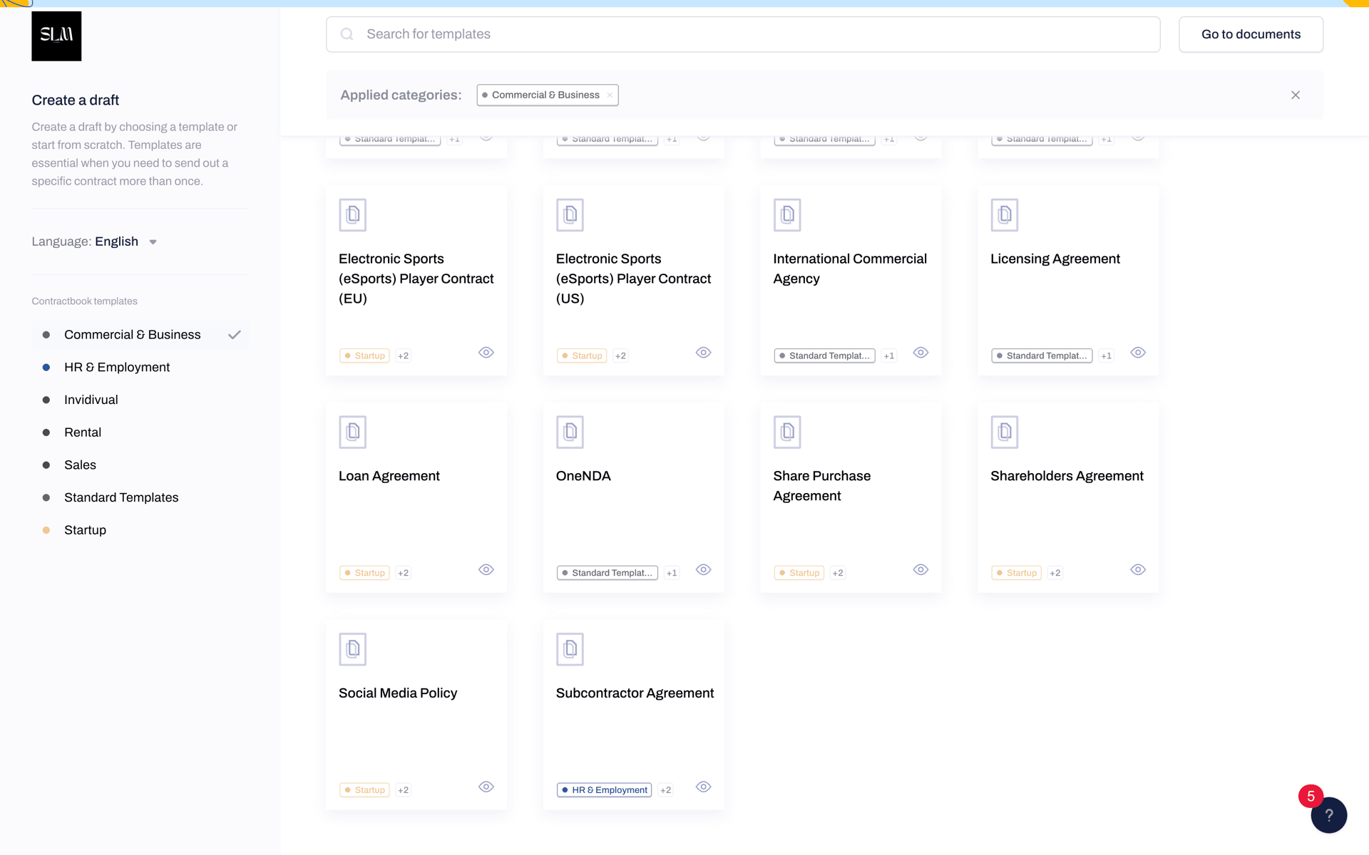 Contractbook Web Business interface screenshot 23