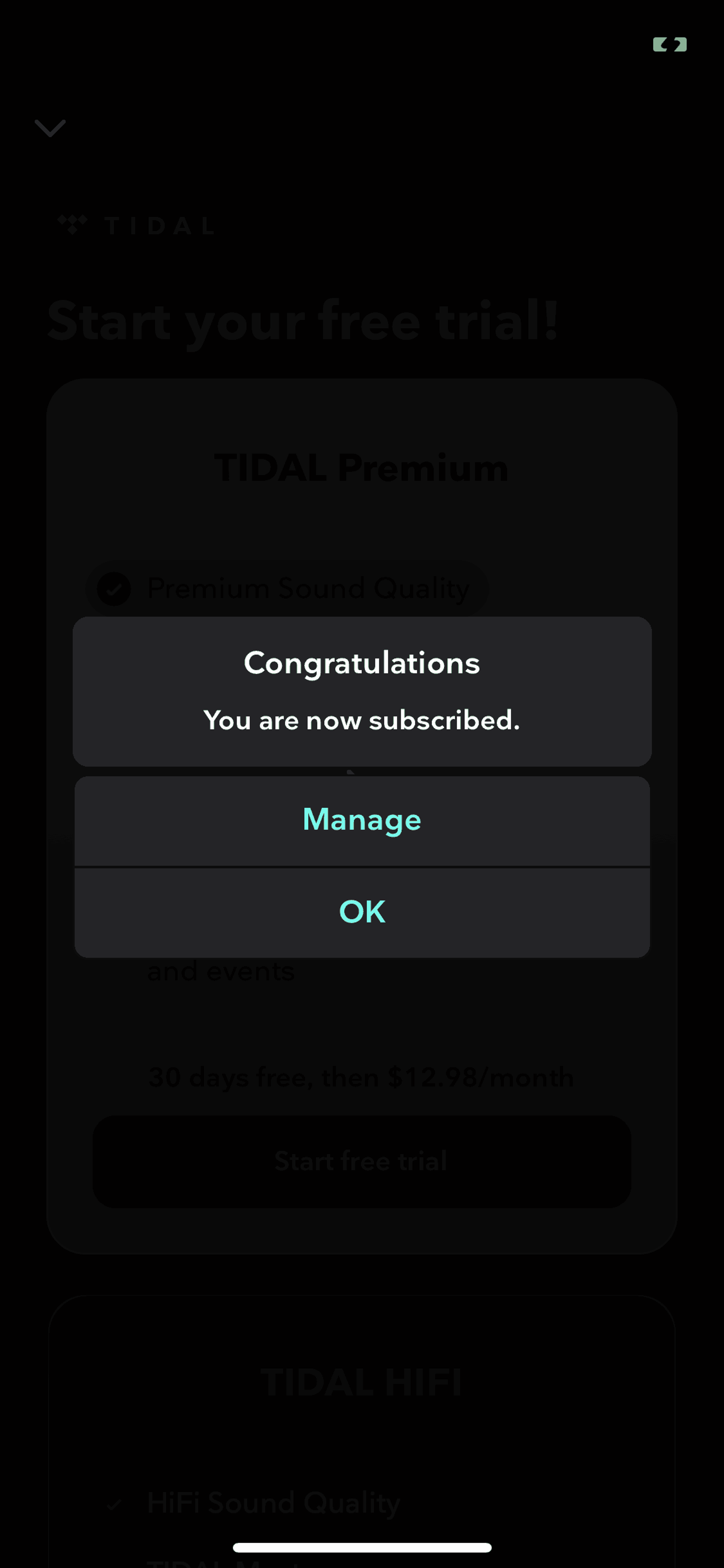 TIDAL iOS Music & Audio interface screenshot 20
