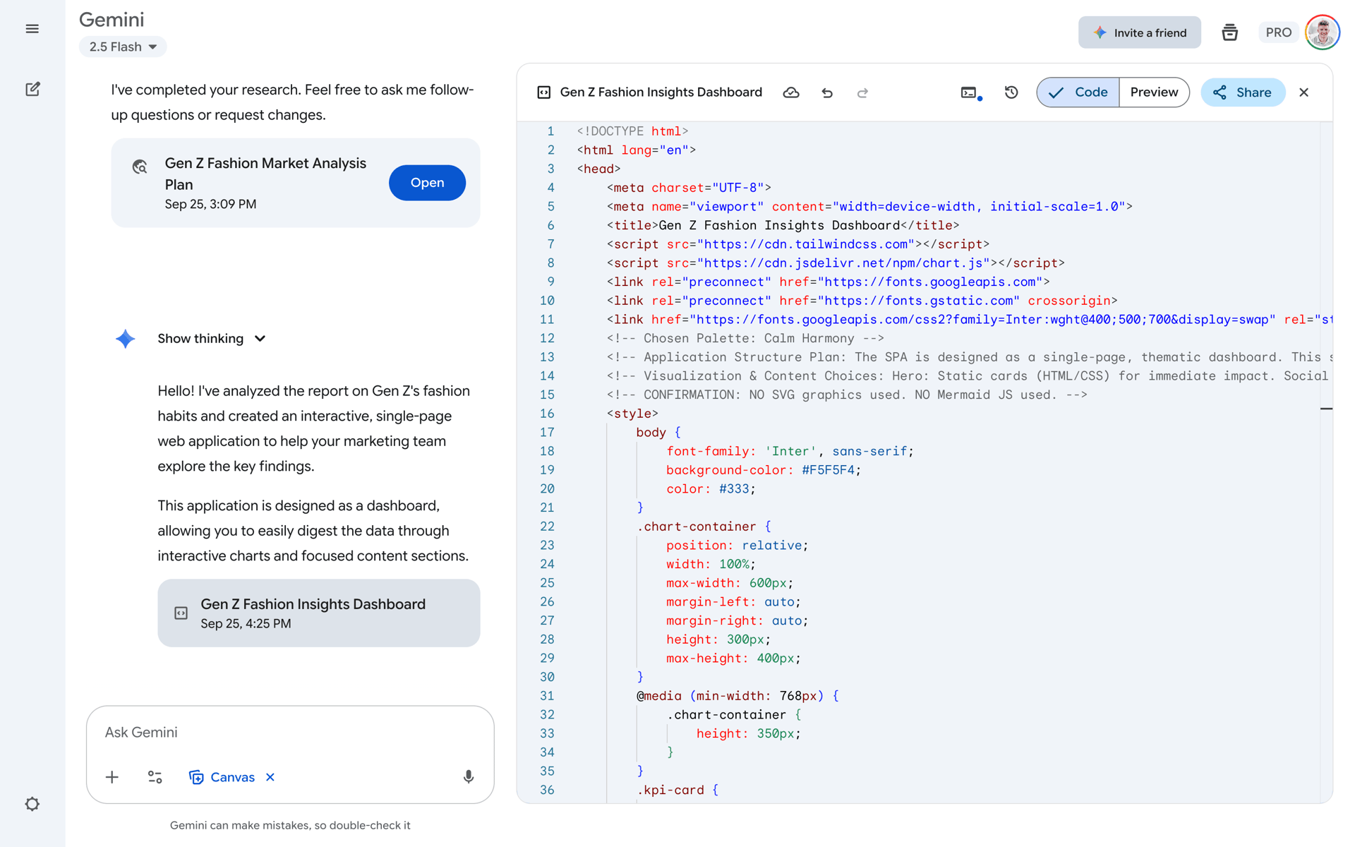 Google Gemini Web AI interface screenshot 8