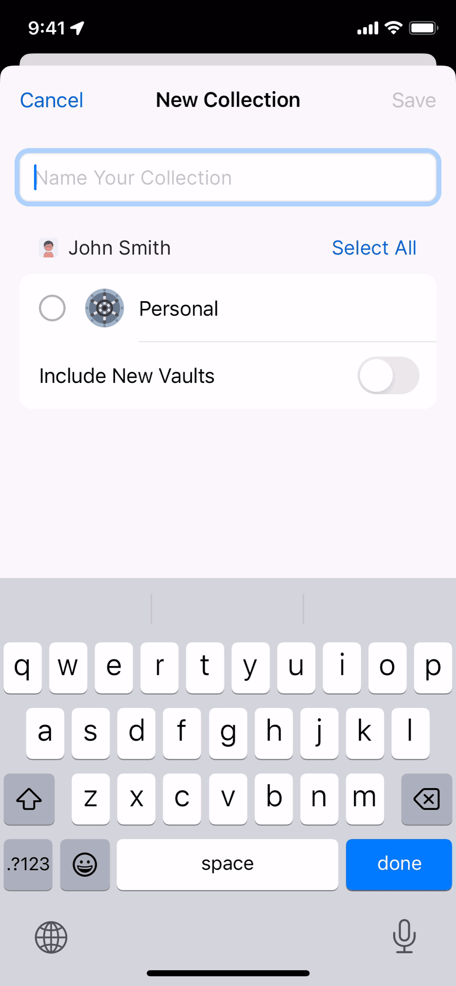 1Password iOS Productivity interface screenshot 12