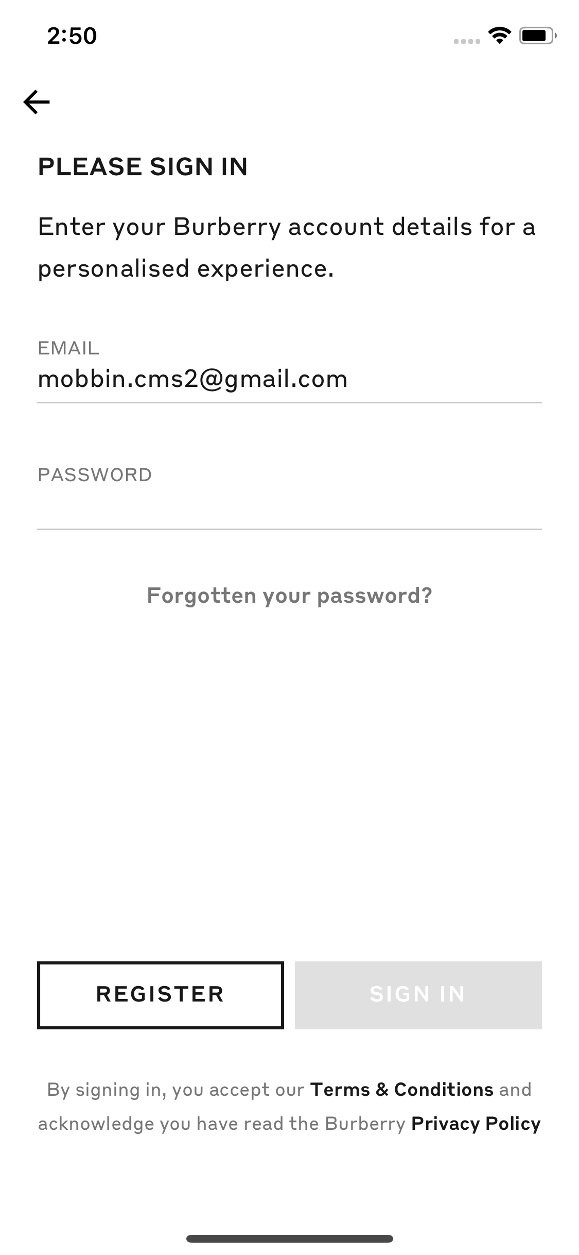 Burberry iOS Shopping interface screenshot 10