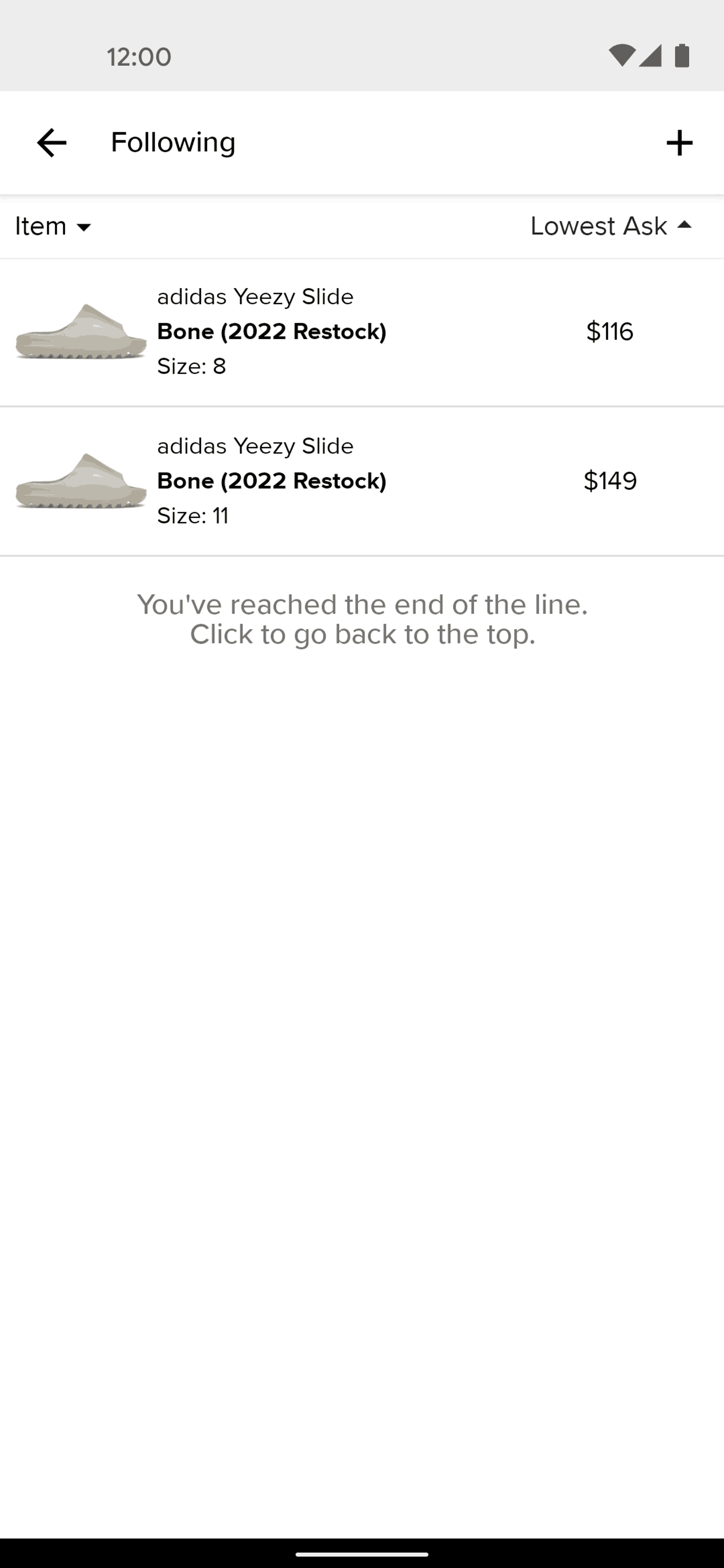 StockX Android Shopping interface screenshot 17