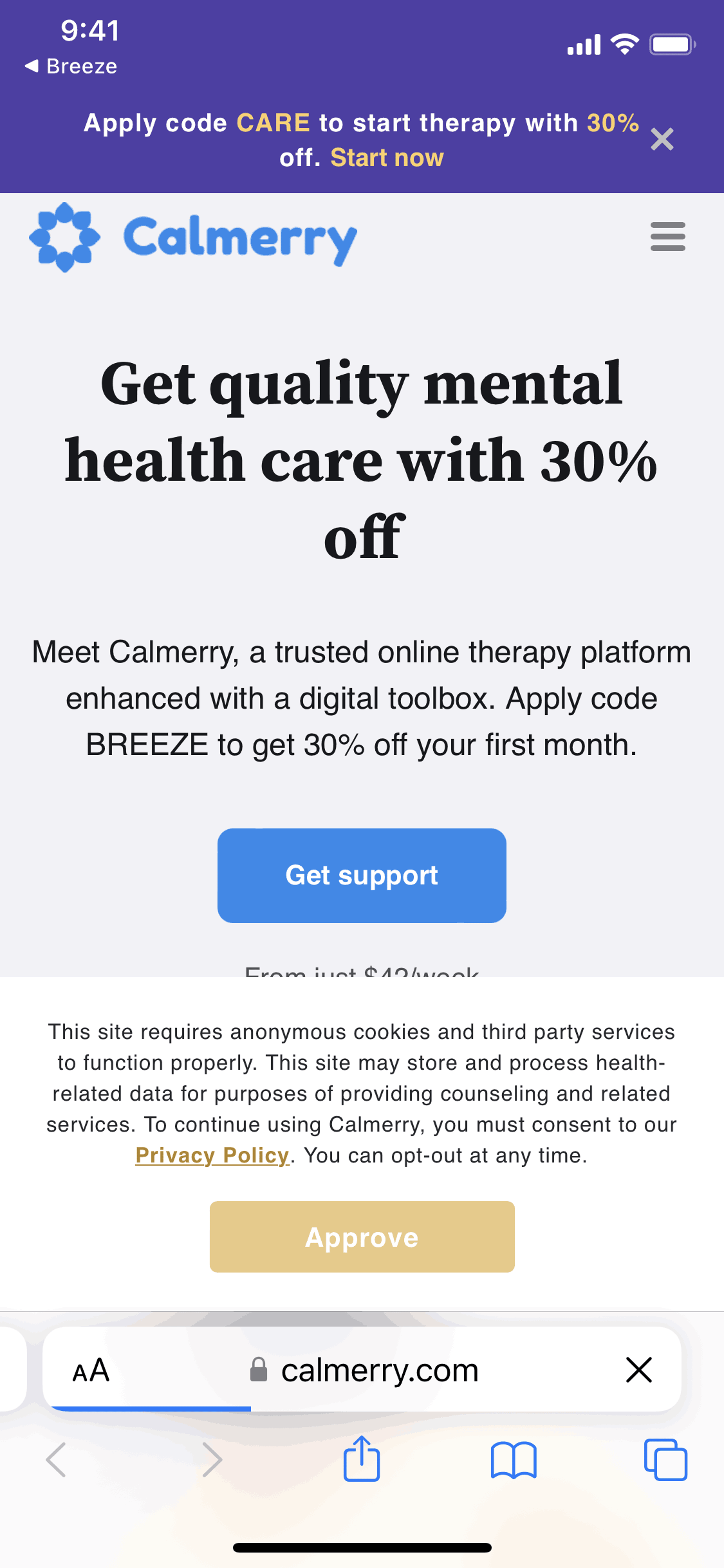 Breeze iOS Health & Fitness interface screenshot 15