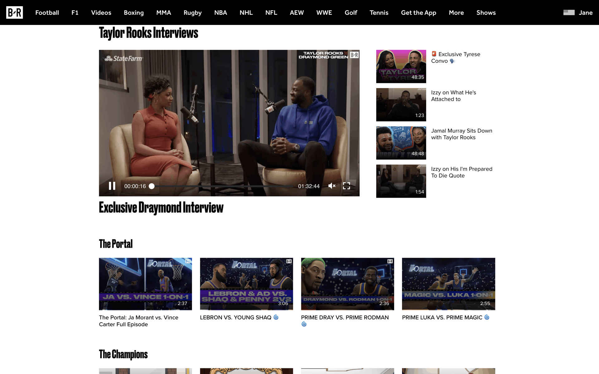 Bleacher Report Web Sports interface screenshot 4