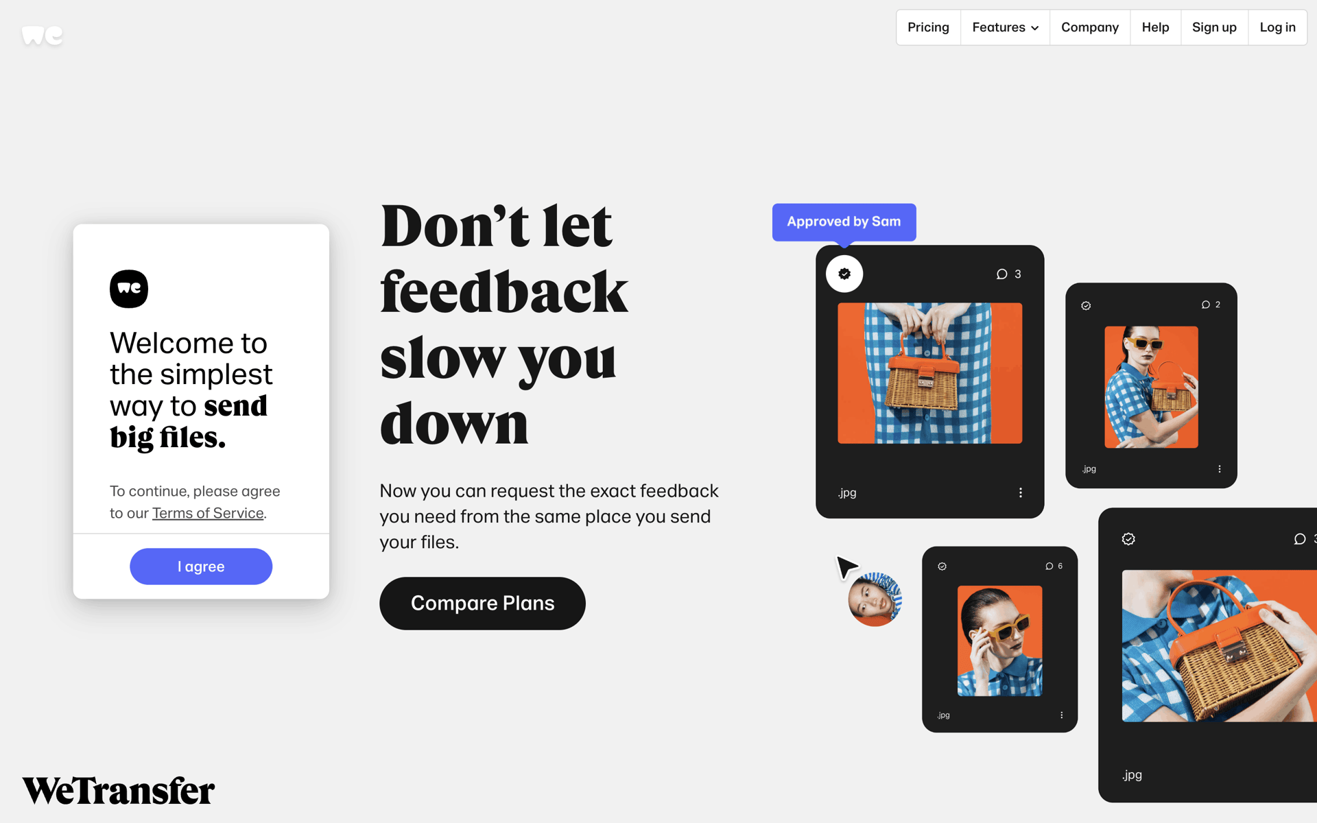 WeTransfer Web Productivity interface screenshot 1
