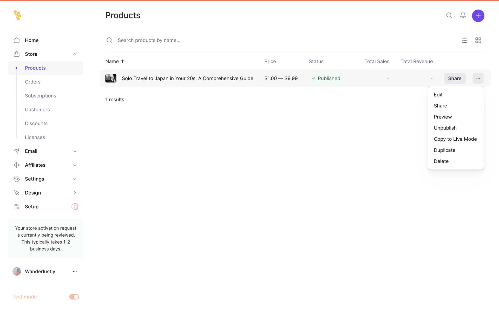 Lemon Squeezy Web Business interface screenshot 23