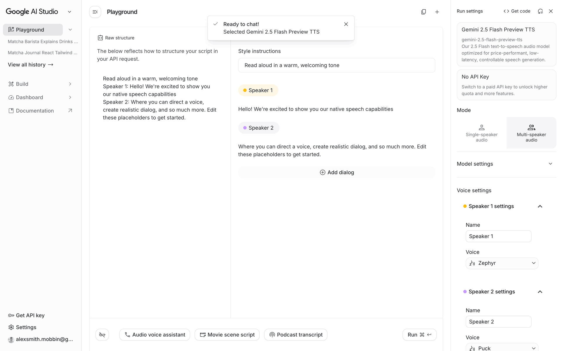 Google AI Studio Web machine learning interface screenshot 12