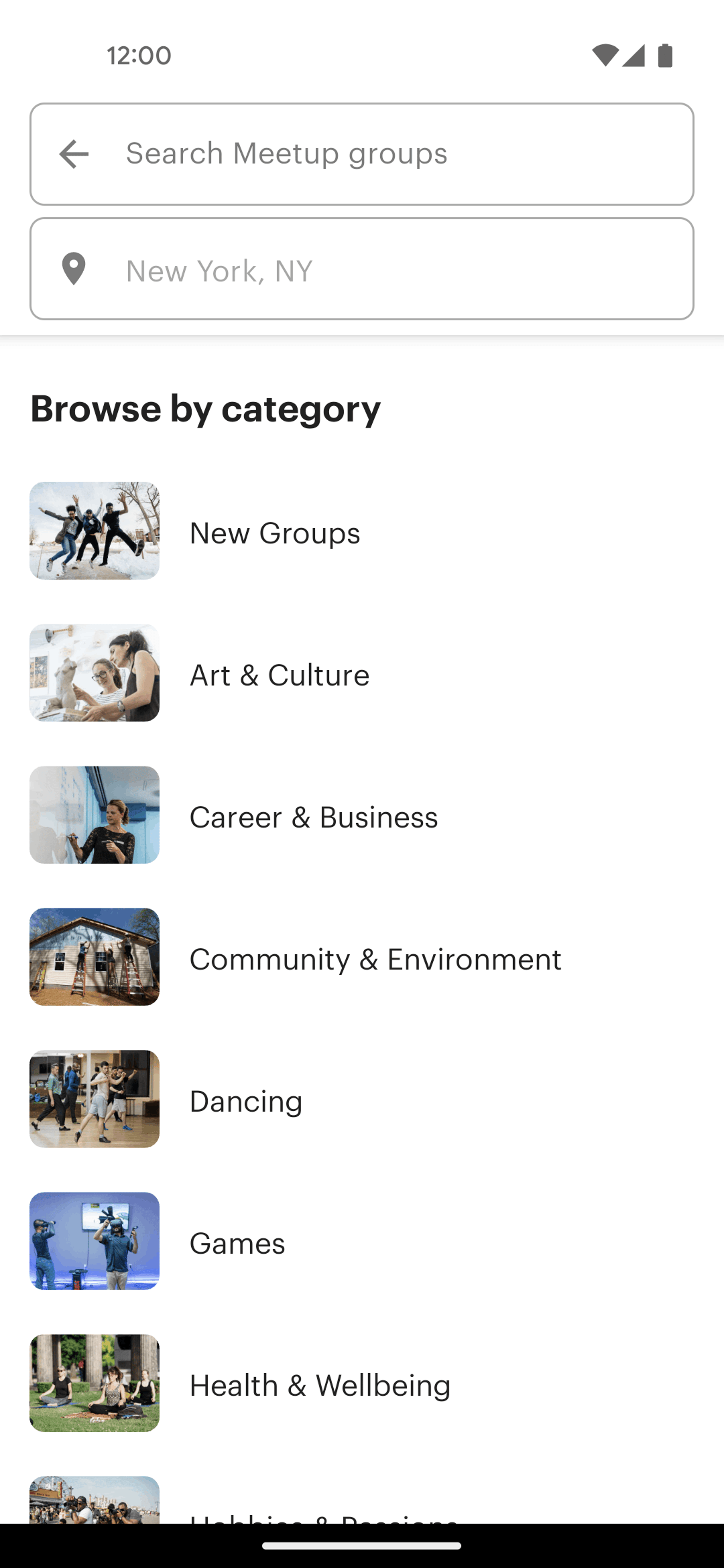 Meetup Android Social Networking interface screenshot 19