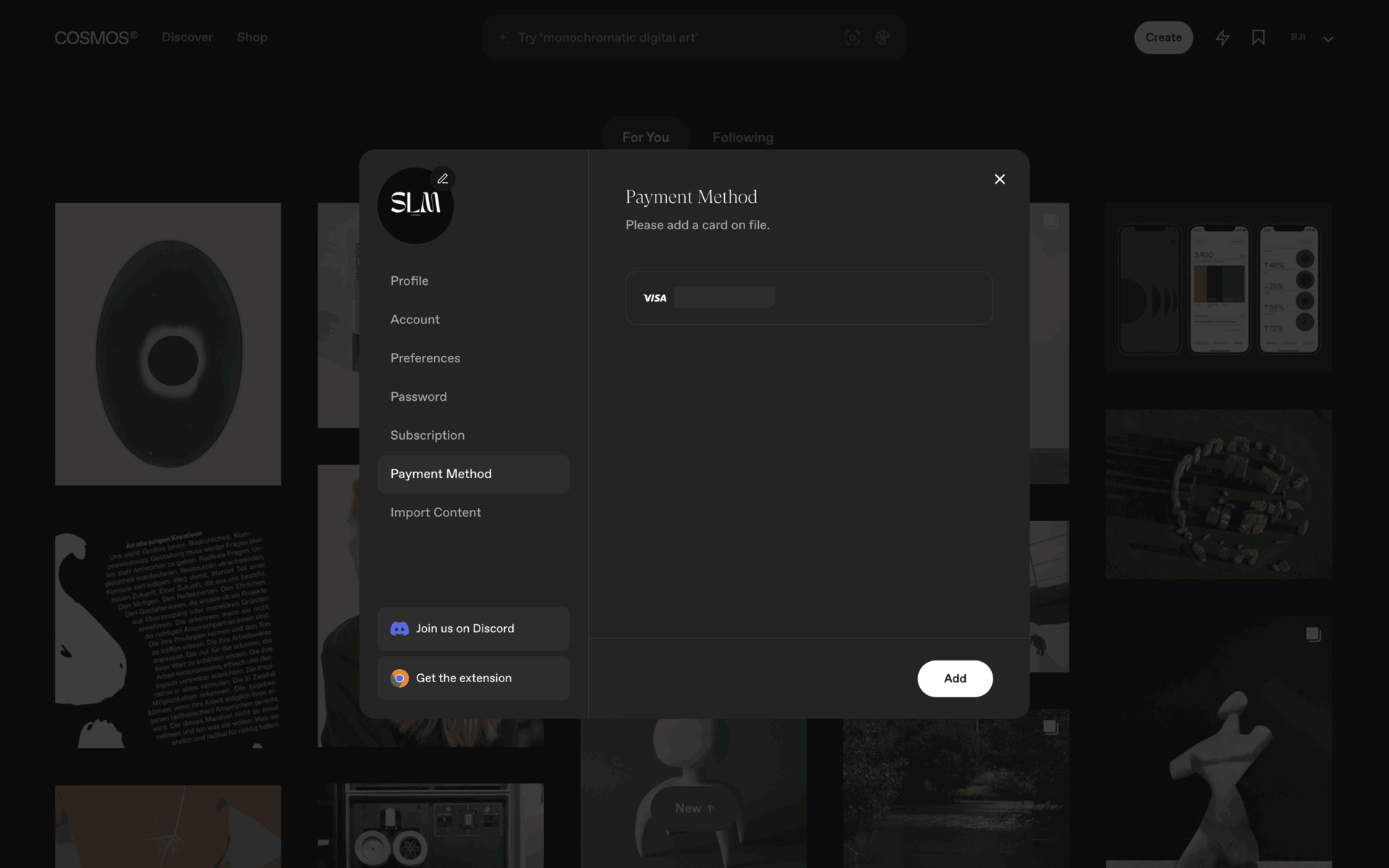 Cosmos Web Photo & Video interface screenshot 21