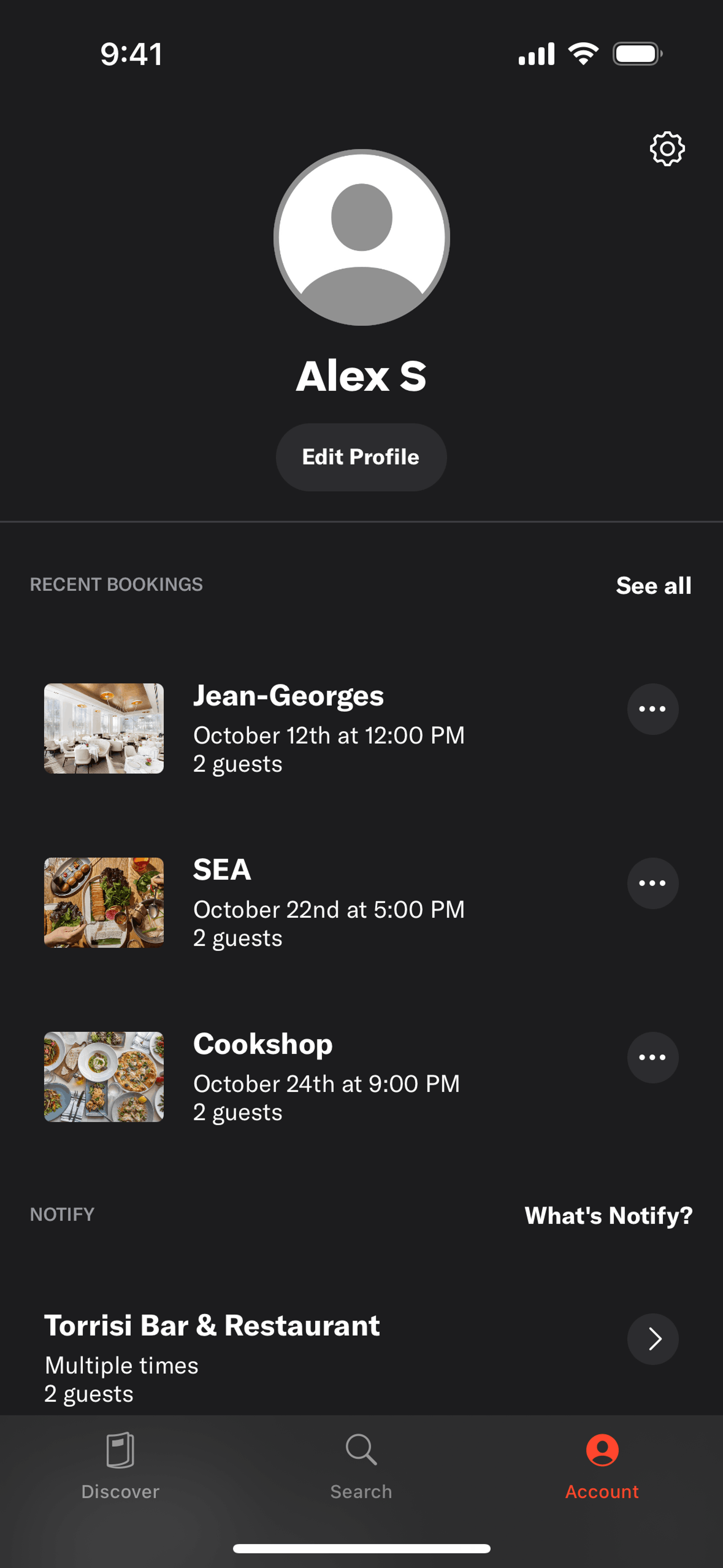 Resy iOS Food & Drink interface screenshot 3