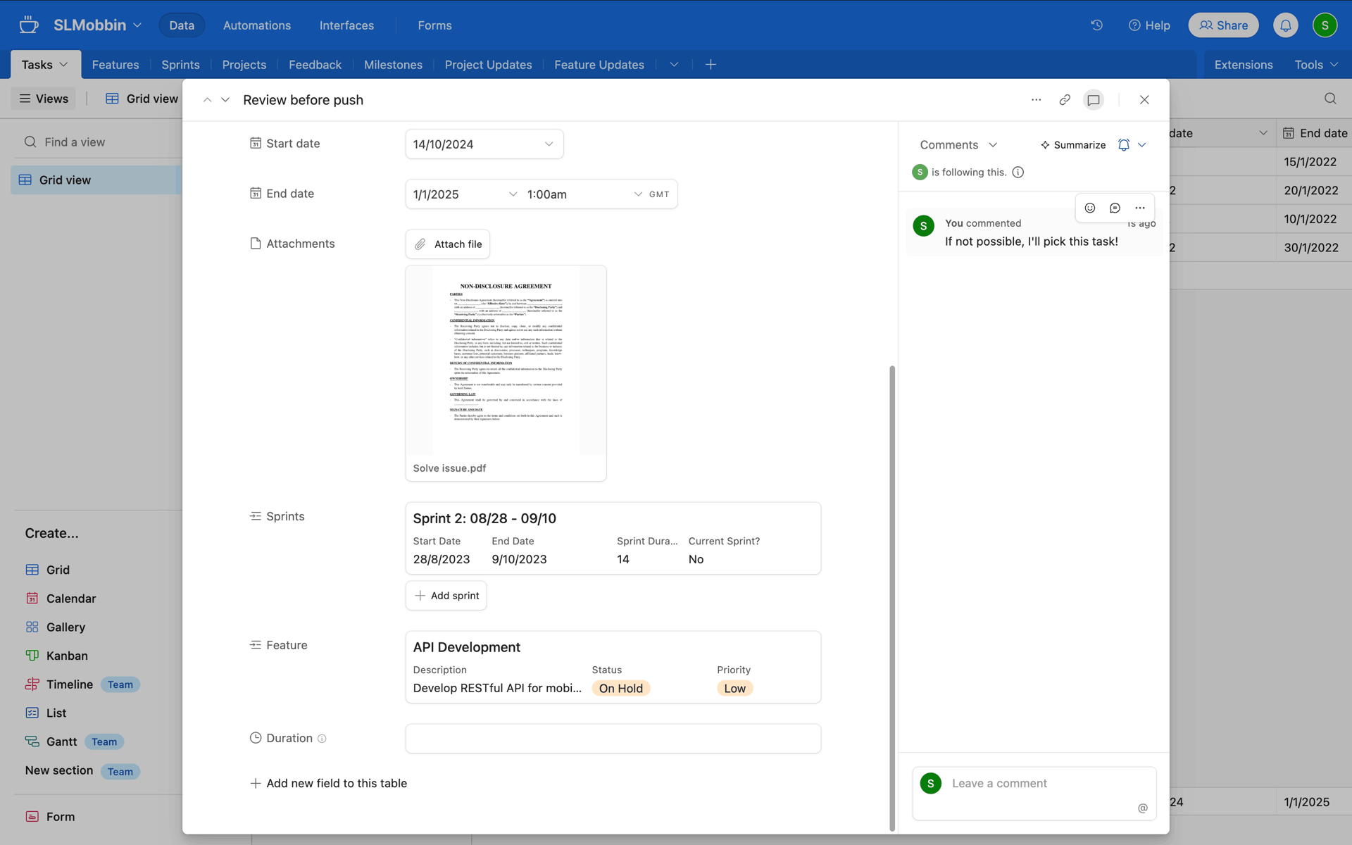 Airtable Web Business interface screenshot 16