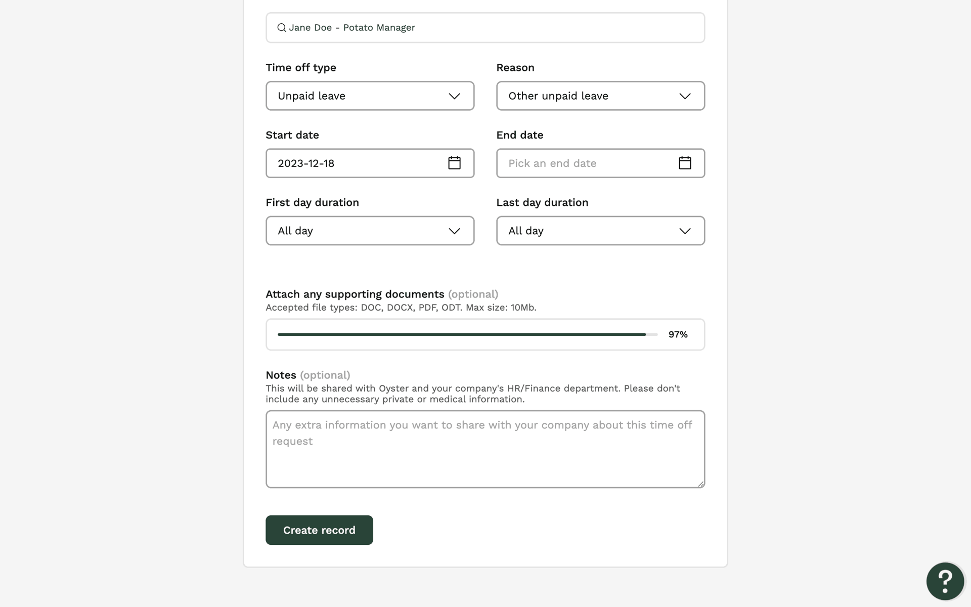 Oyster Web Business interface screenshot 23