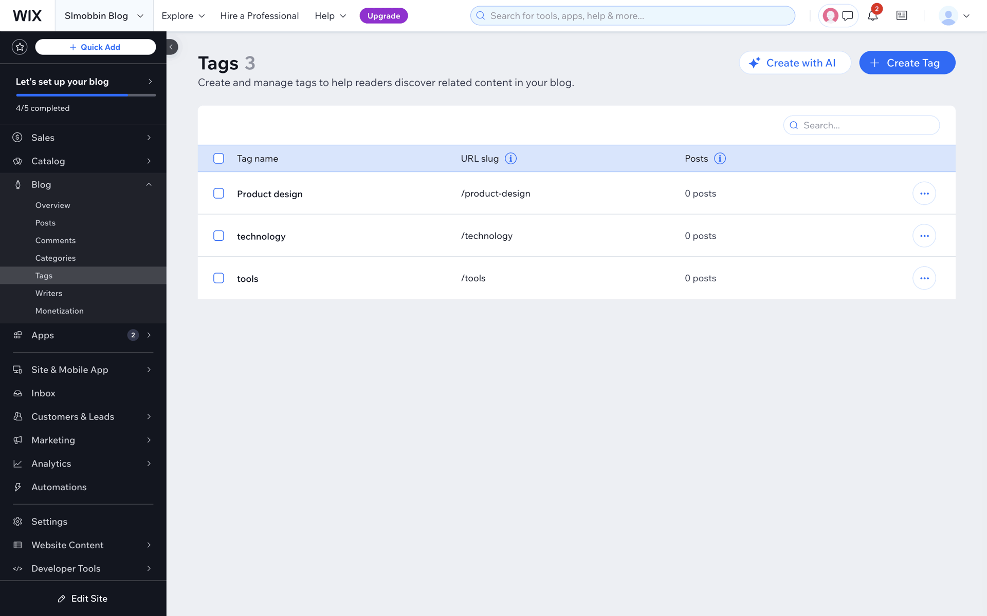 Wix Web Business interface screenshot 4