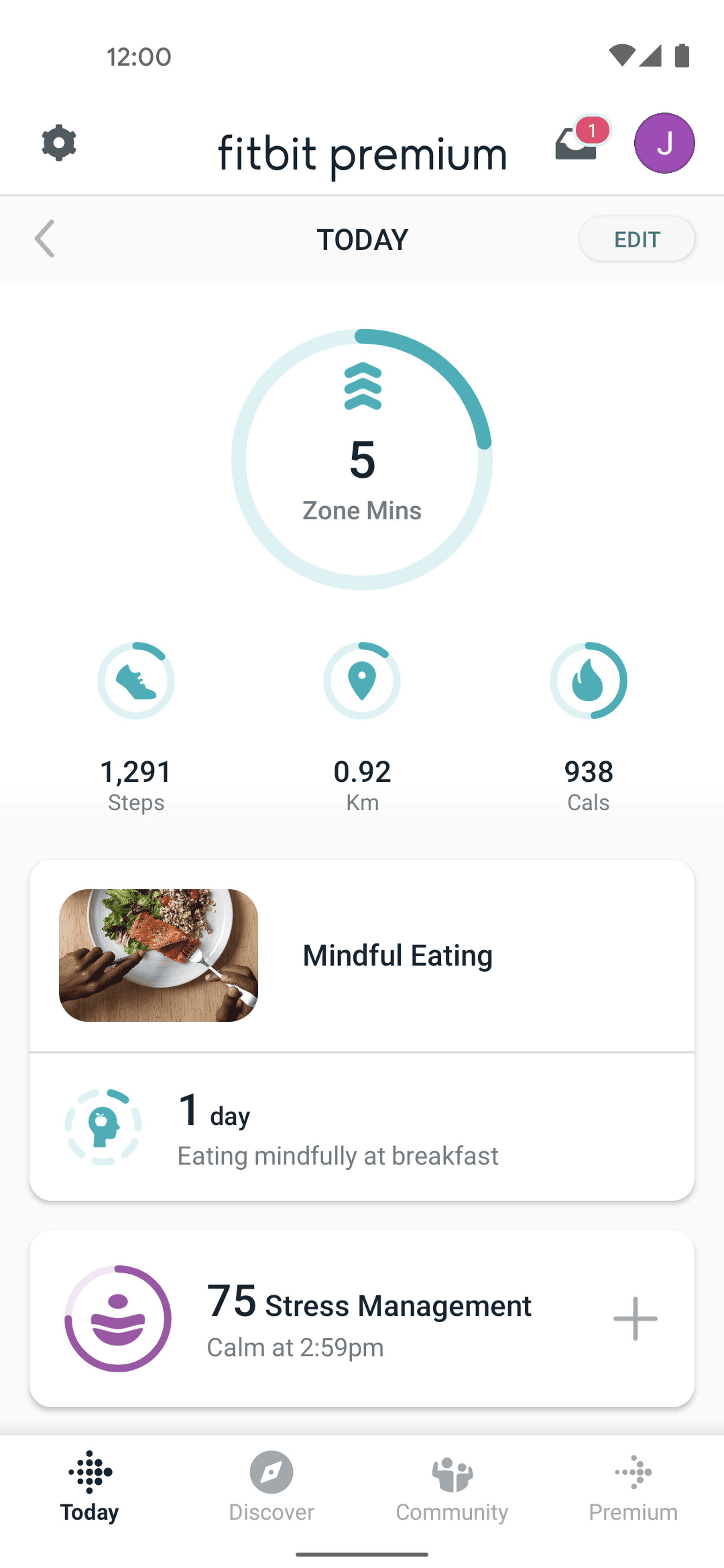 Fitbit Android Health & Fitness interface screenshot 3