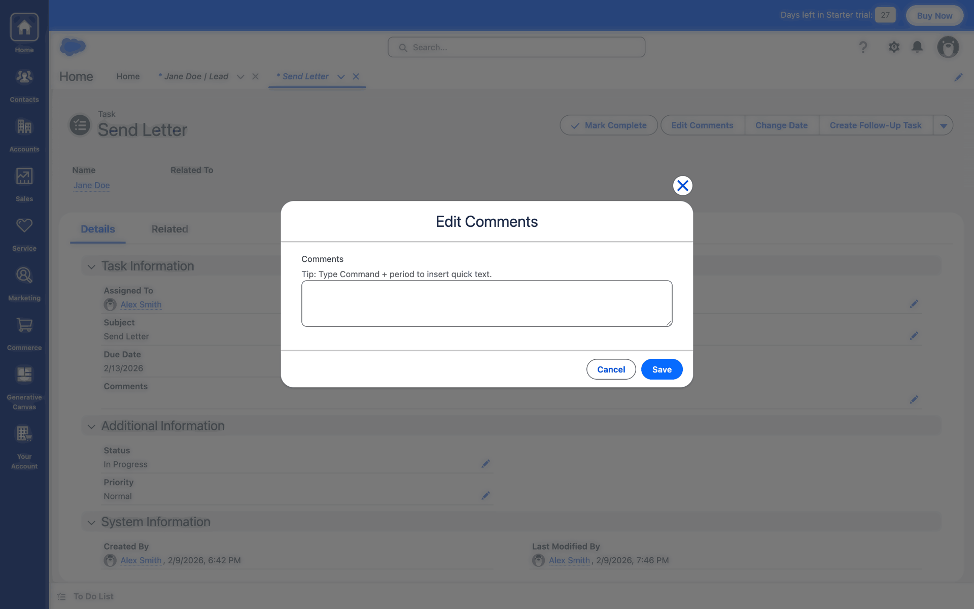 Salesforce Web Business interface screenshot 23