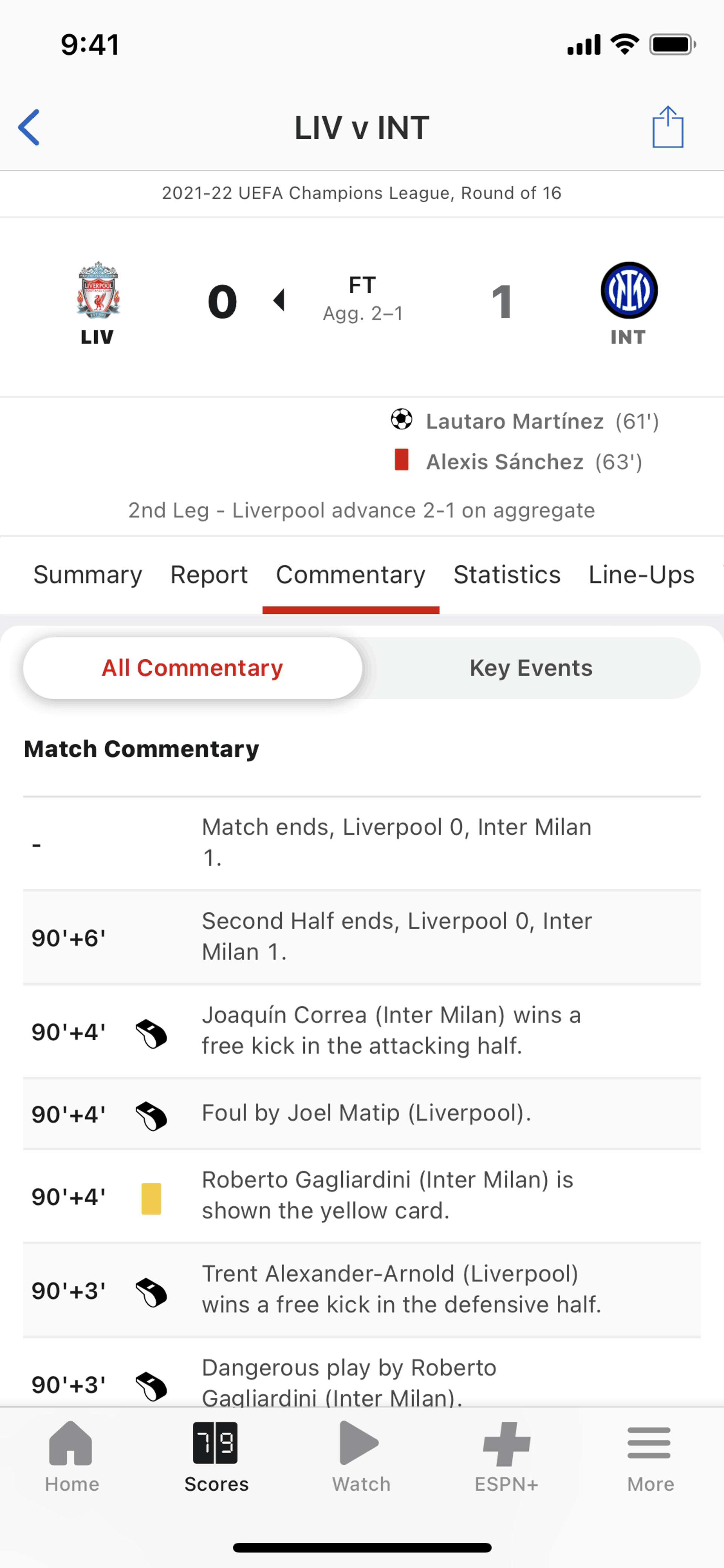 ESPN iOS Sports interface screenshot 11