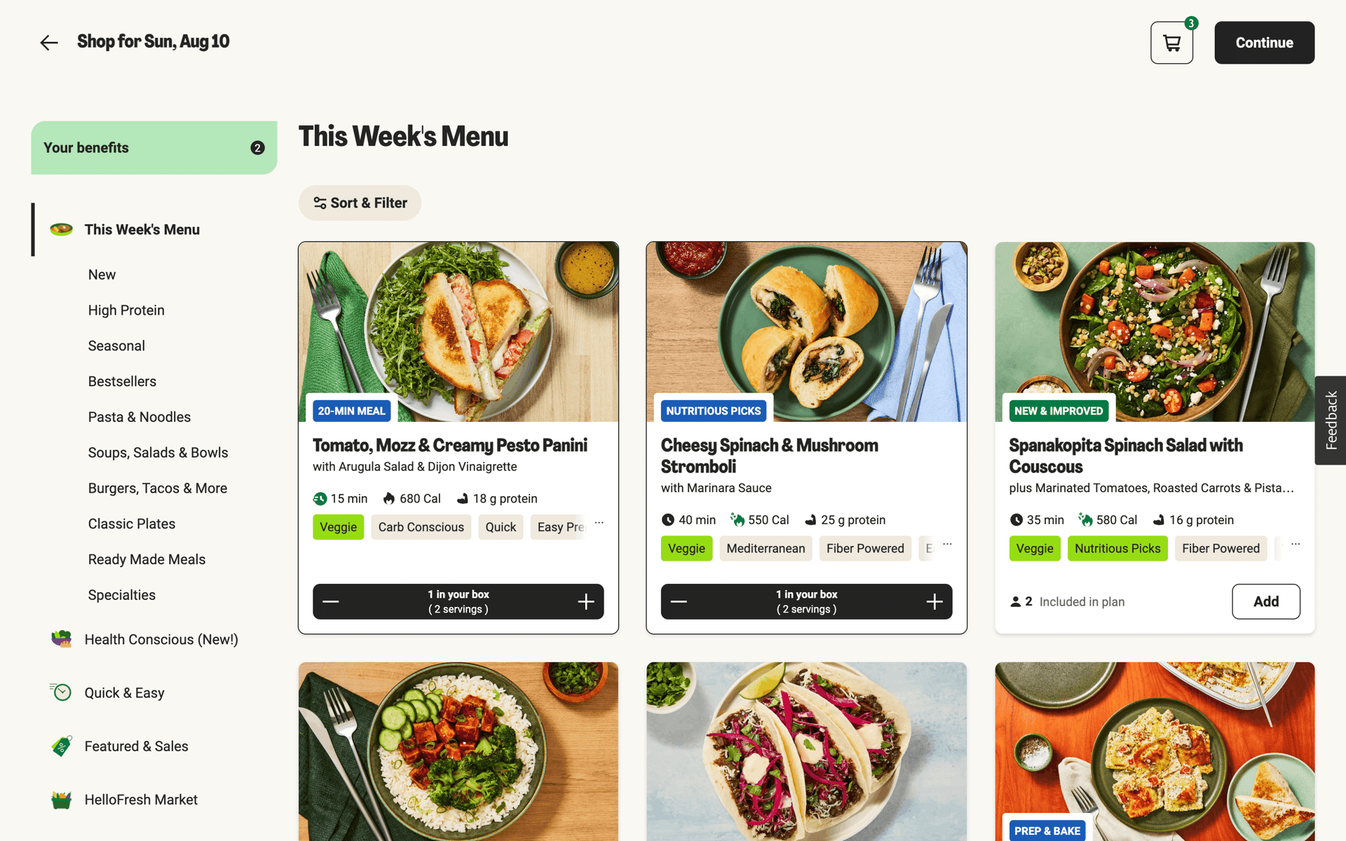 HelloFresh Web Lifestyle interface screenshot 24