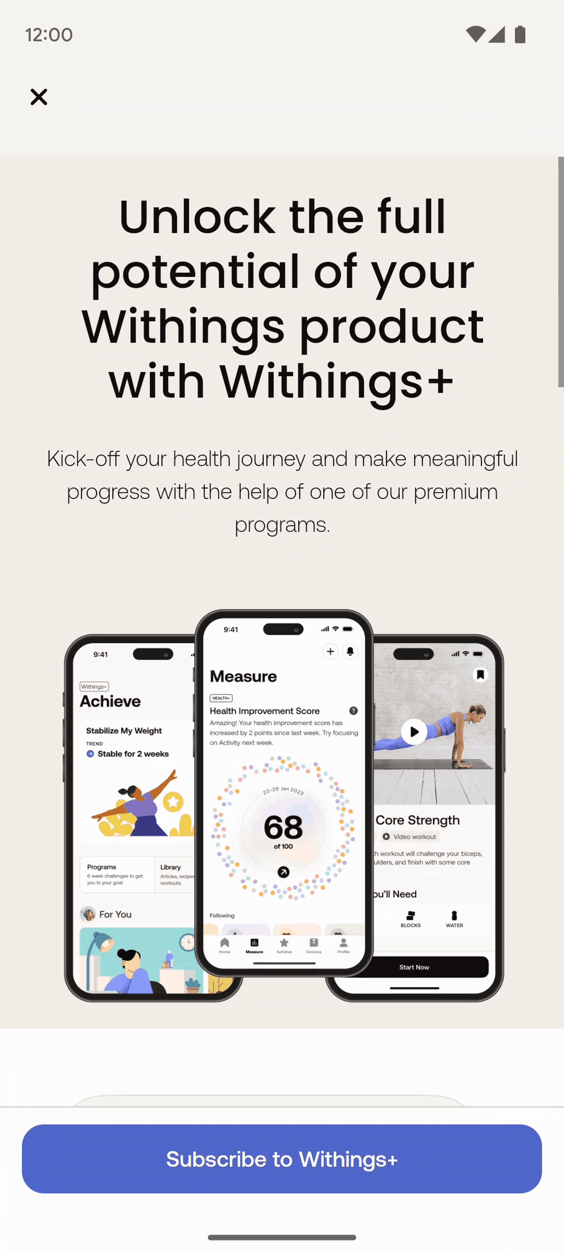 Withings Health Mate Android Health & Fitness interface screenshot 20