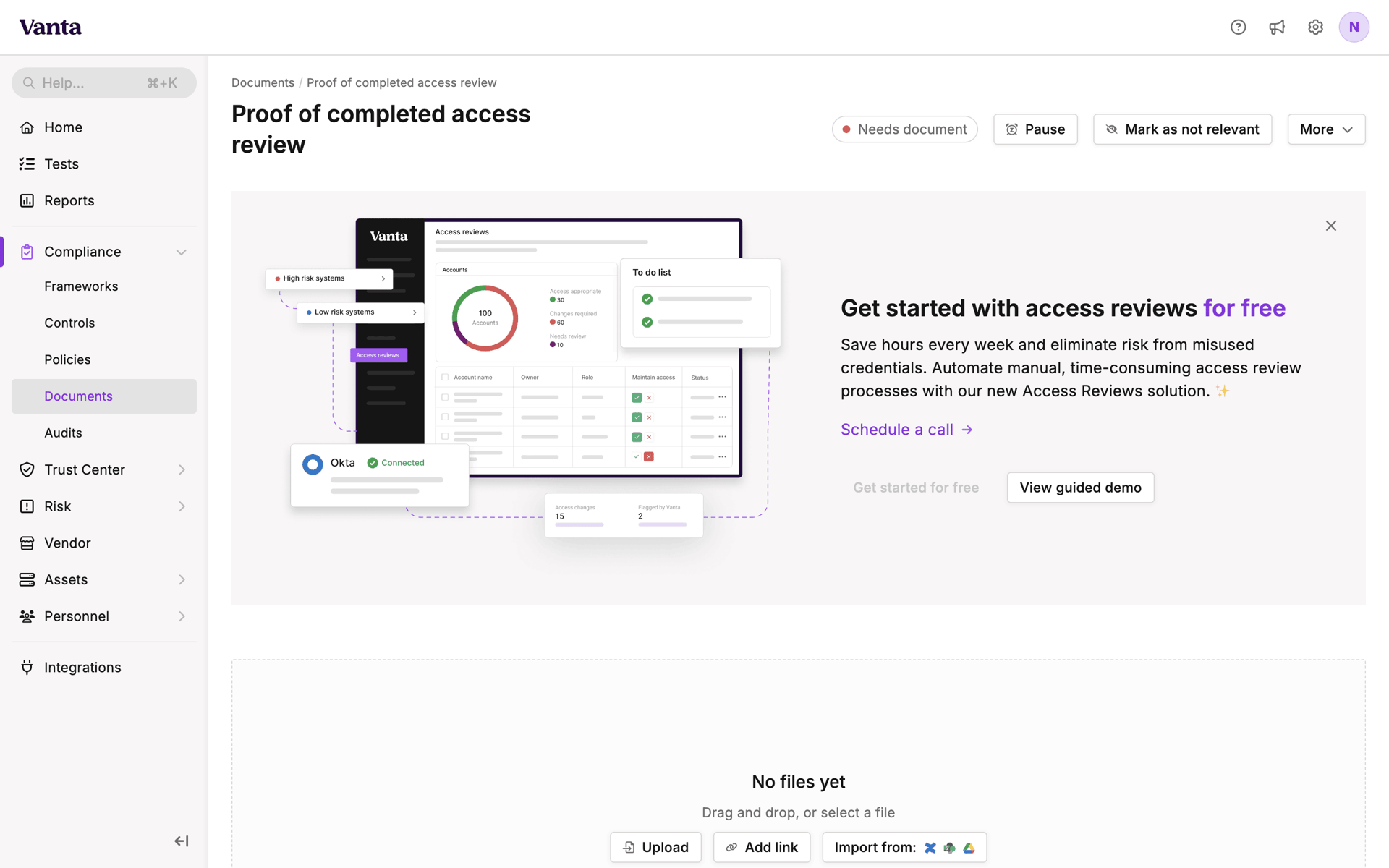 Vanta Web Business interface screenshot 7