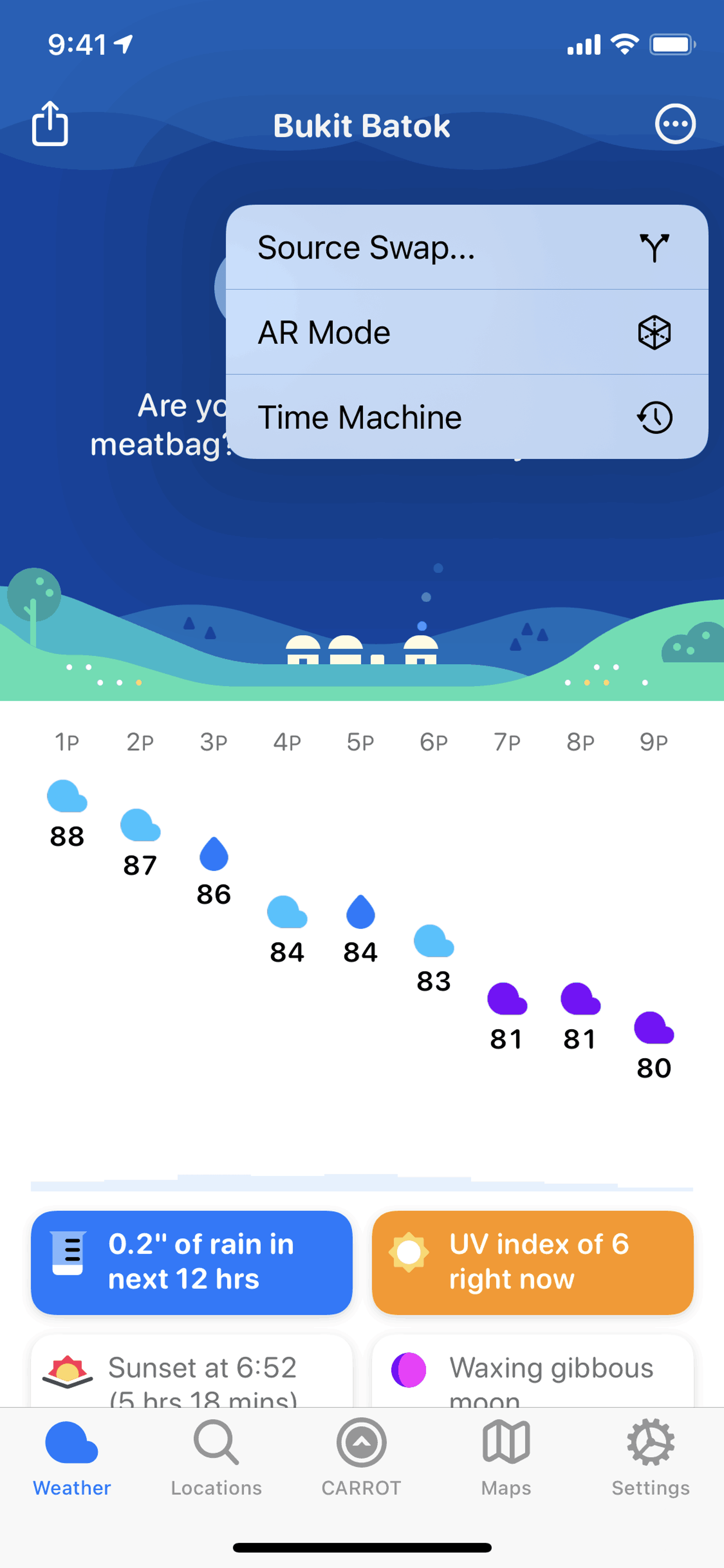 CARROT Weather iOS Lifestyle interface screenshot 6