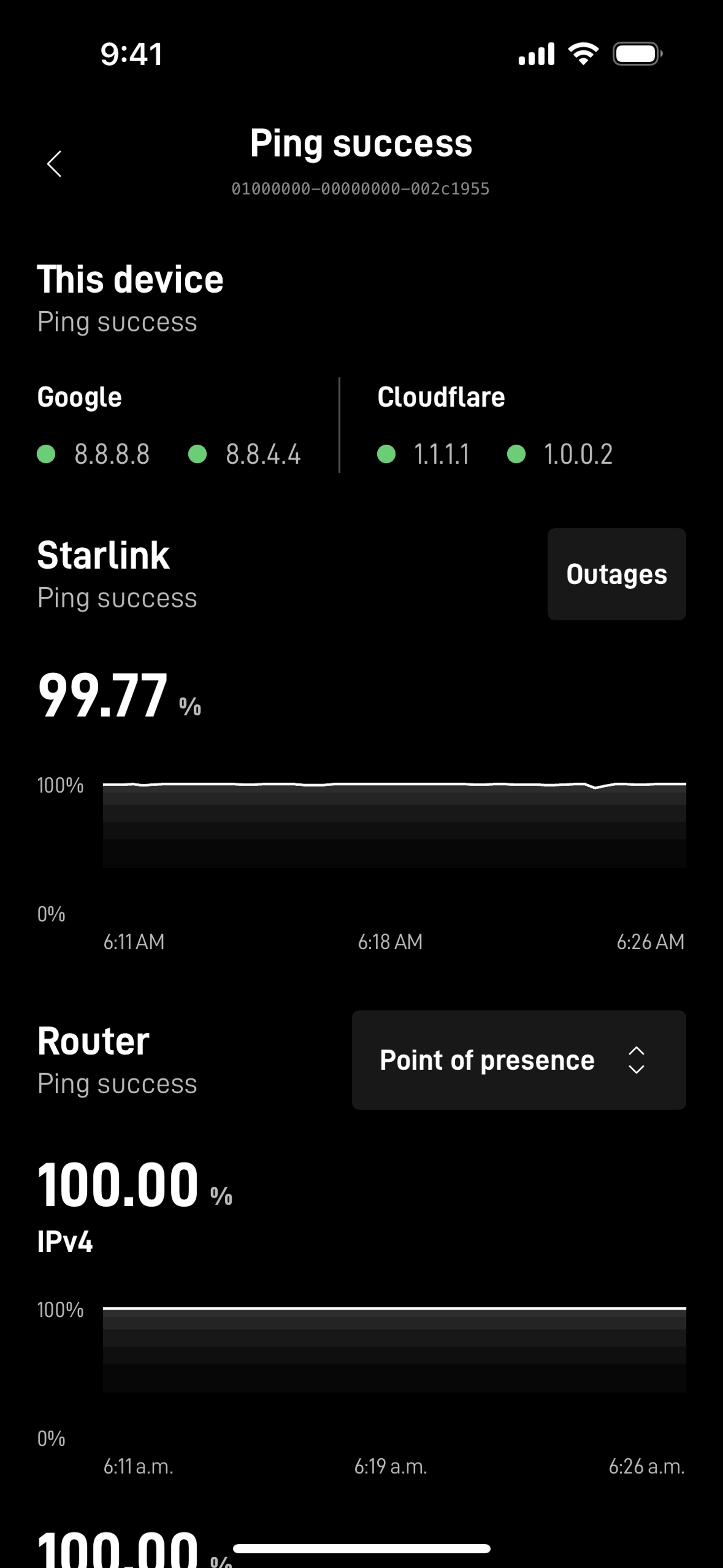 Starlink iOS Utilities interface screenshot 9