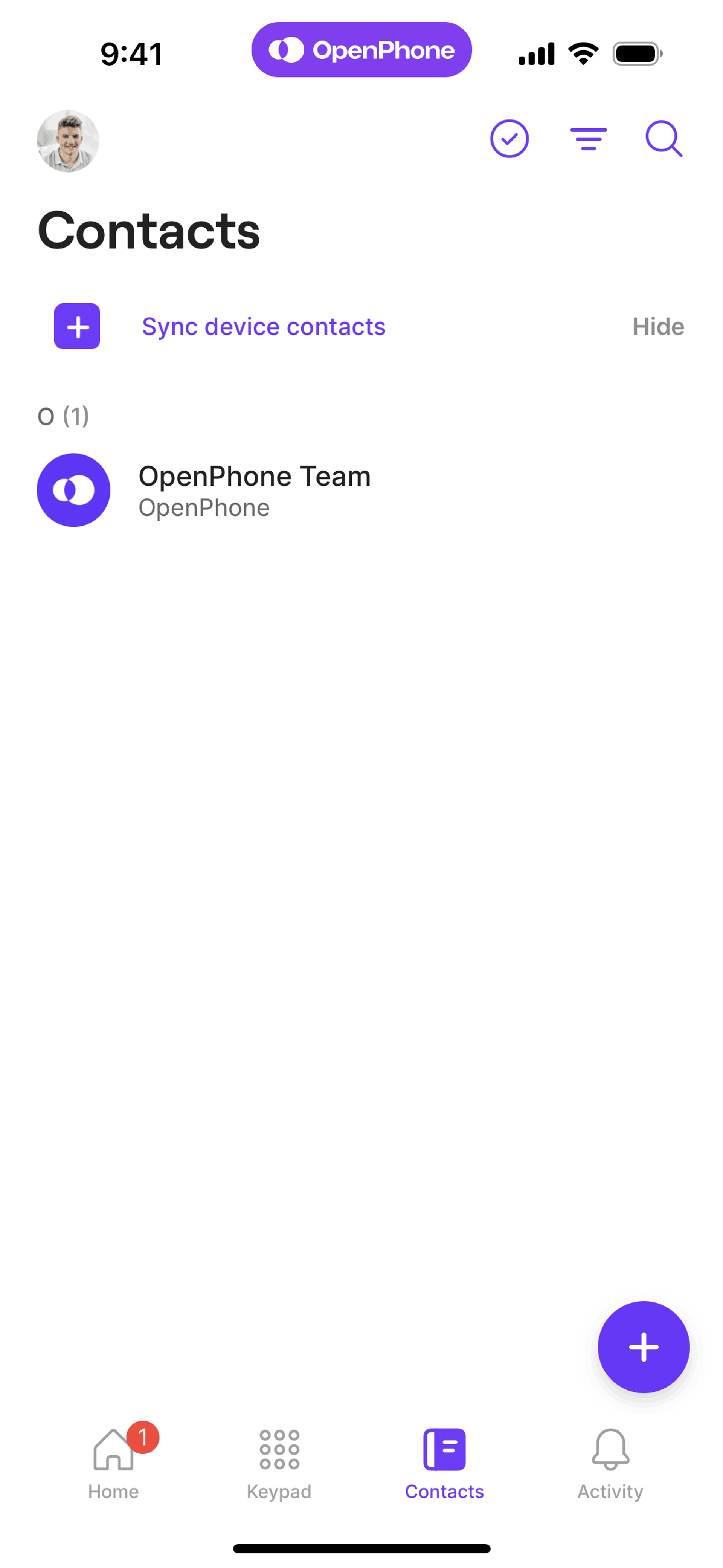 OpenPhone iOS Business interface screenshot 3