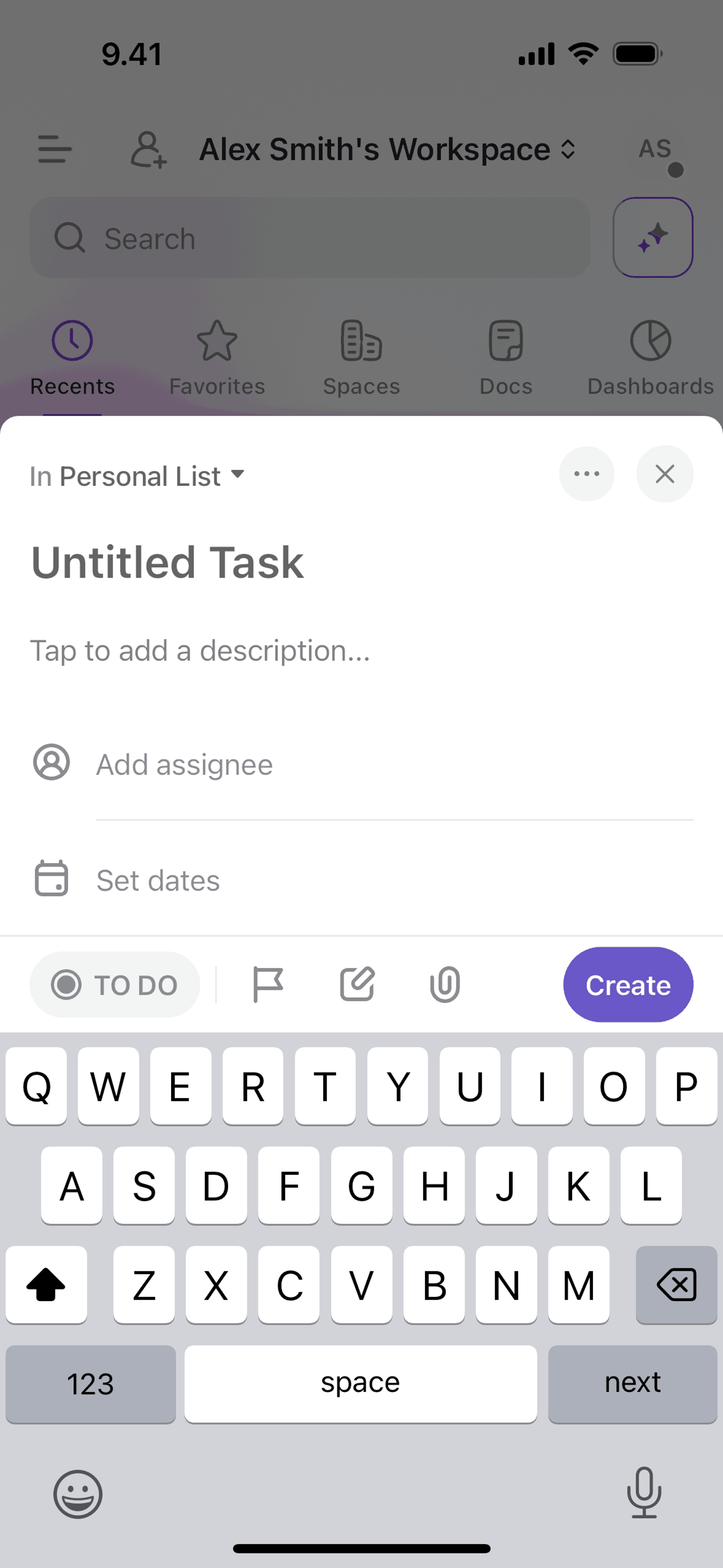 ClickUp iOS Productivity interface screenshot 11