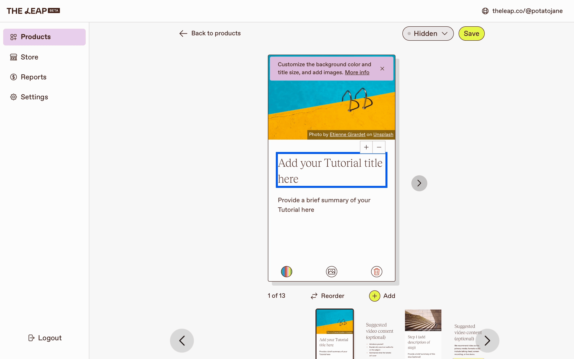 The Leap Web Business interface screenshot 9