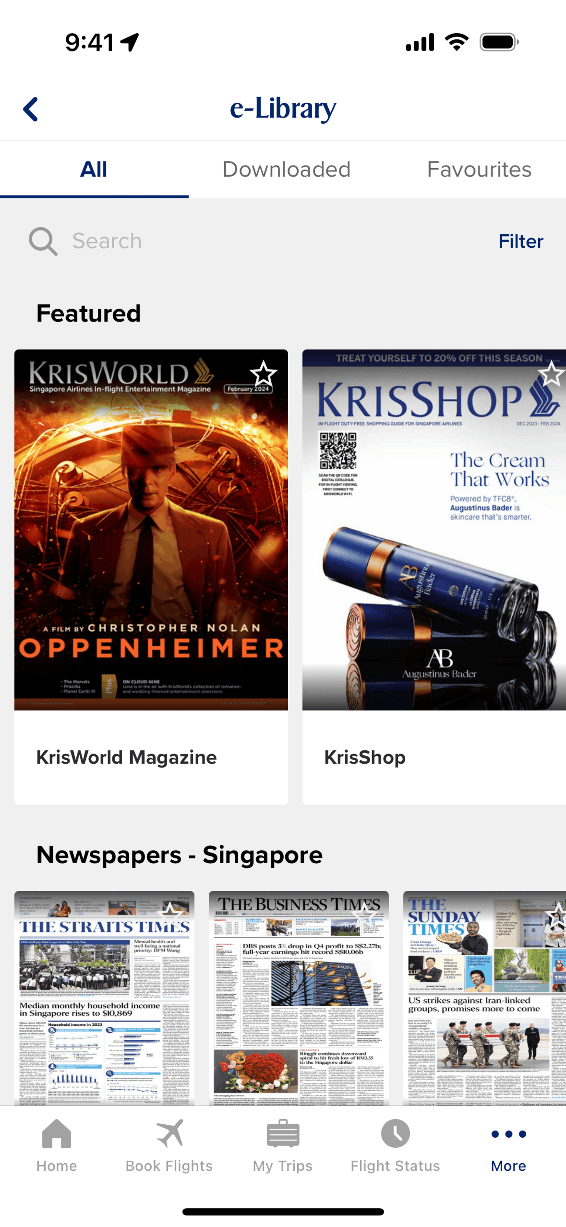 Singapore Airlines iOS Travel & Transportation interface screenshot 23