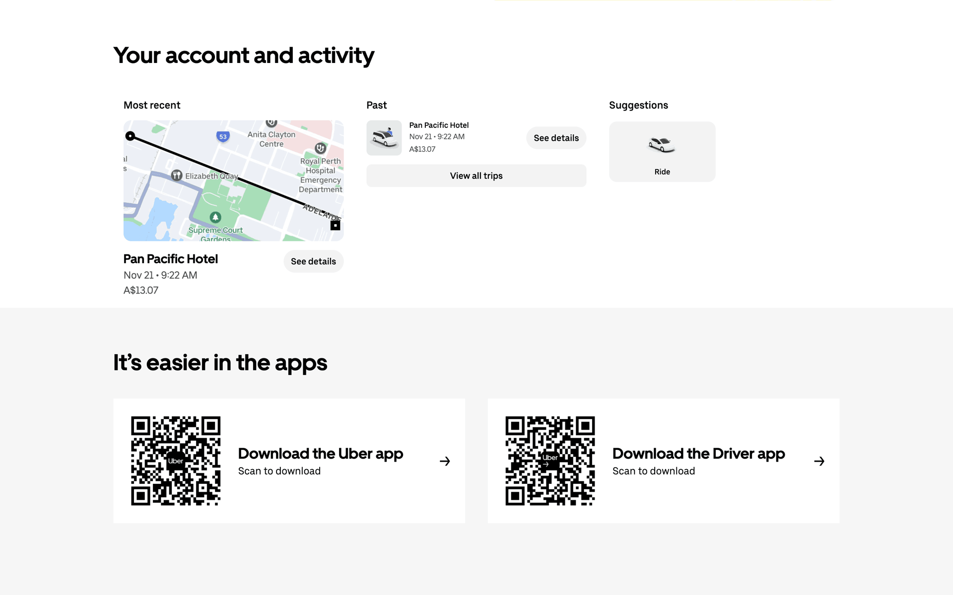 Uber Web Travel & Transportation interface screenshot 24