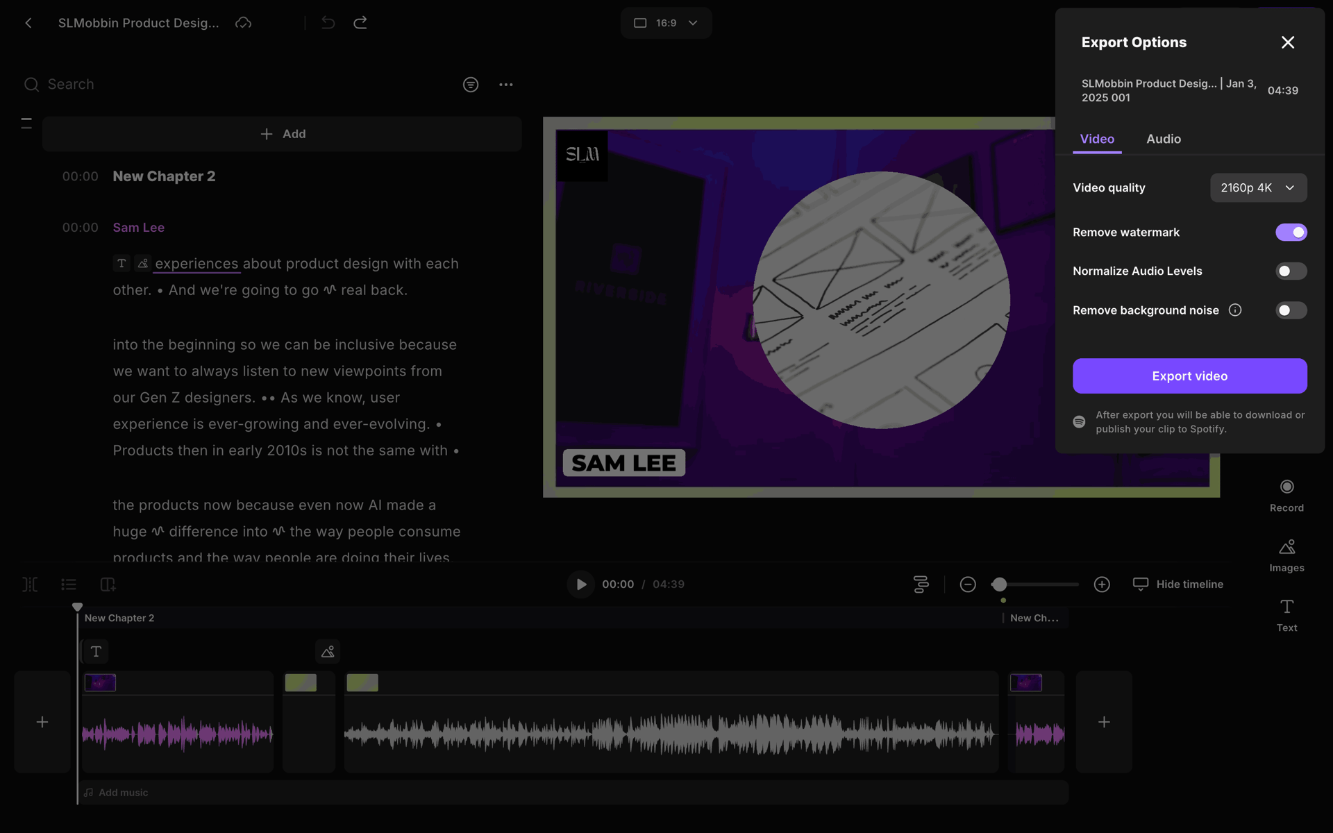 Riverside Web Photo & Video interface screenshot 21
