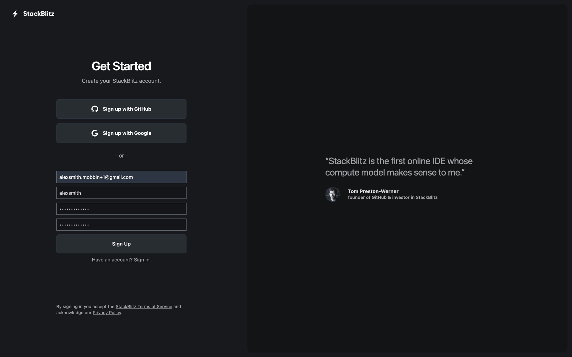 Bolt.new Web Developer Tools interface screenshot 4