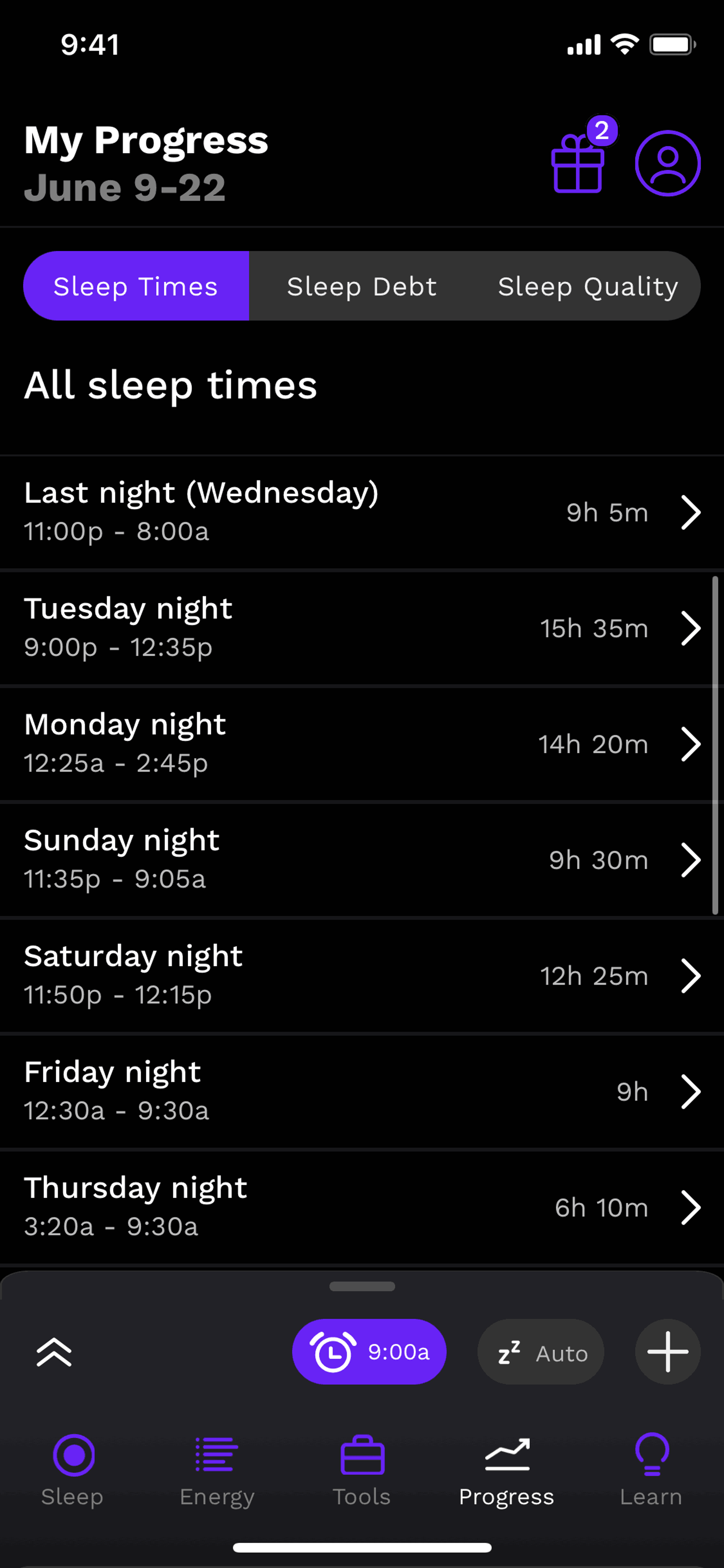 Rise iOS Health & Fitness interface screenshot 17