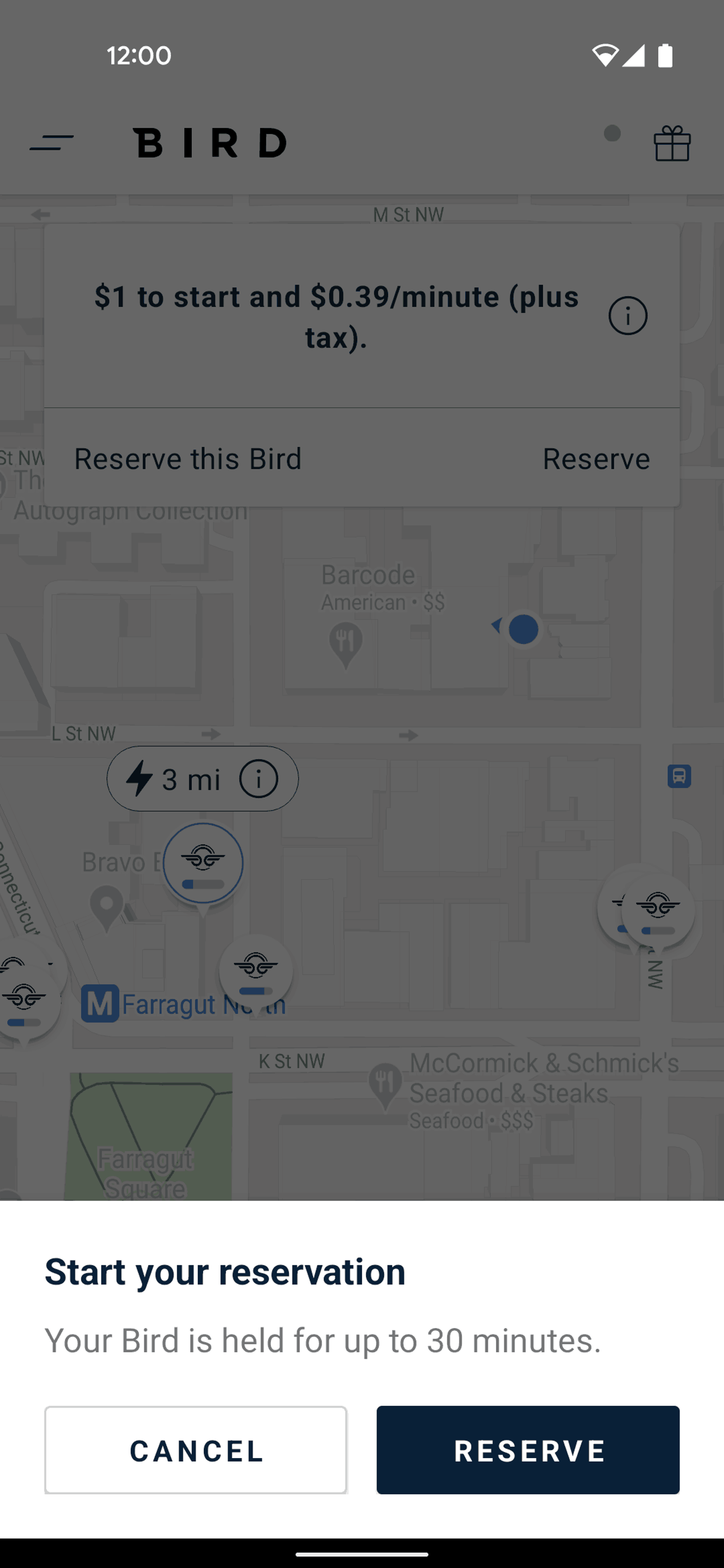 Bird Android Travel & Transportation interface screenshot 17