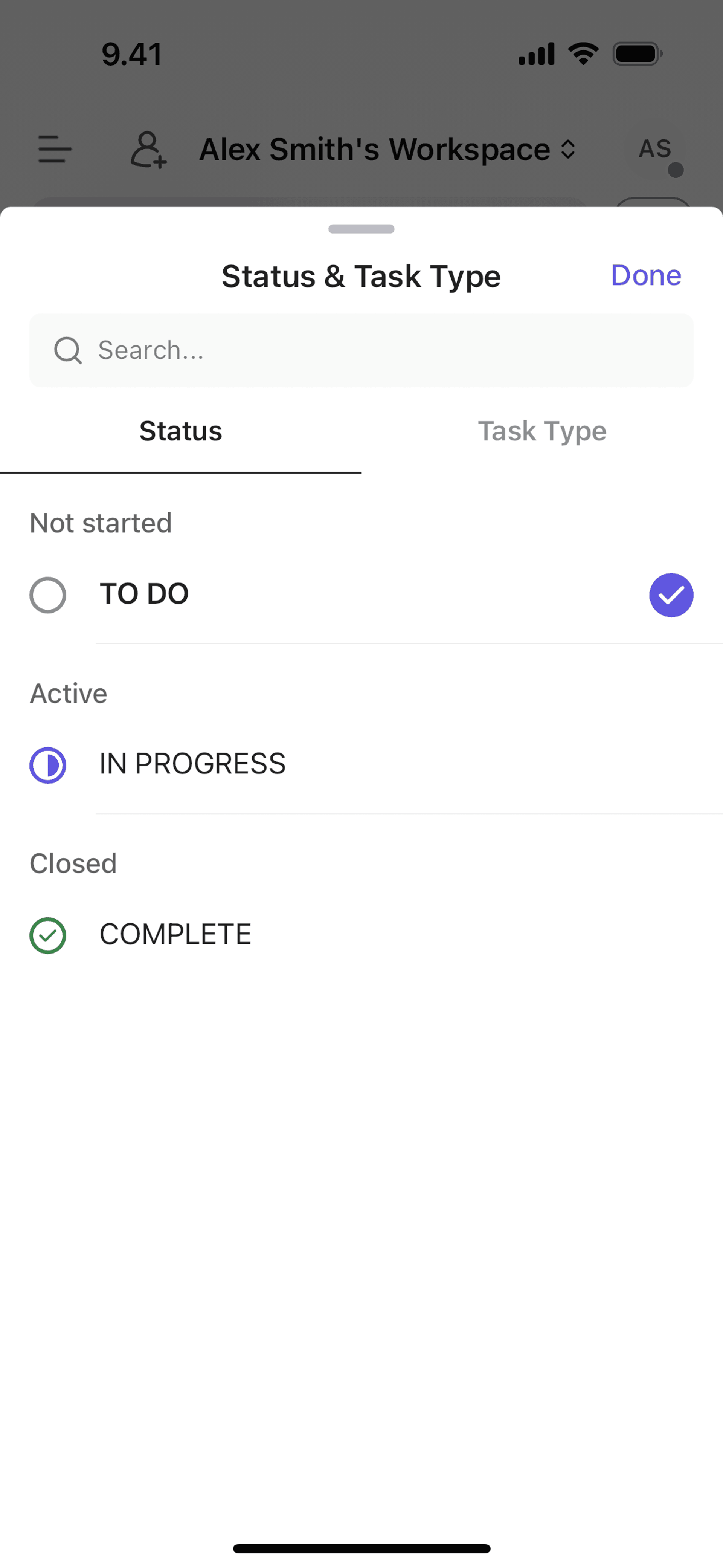 ClickUp iOS Productivity interface screenshot 13